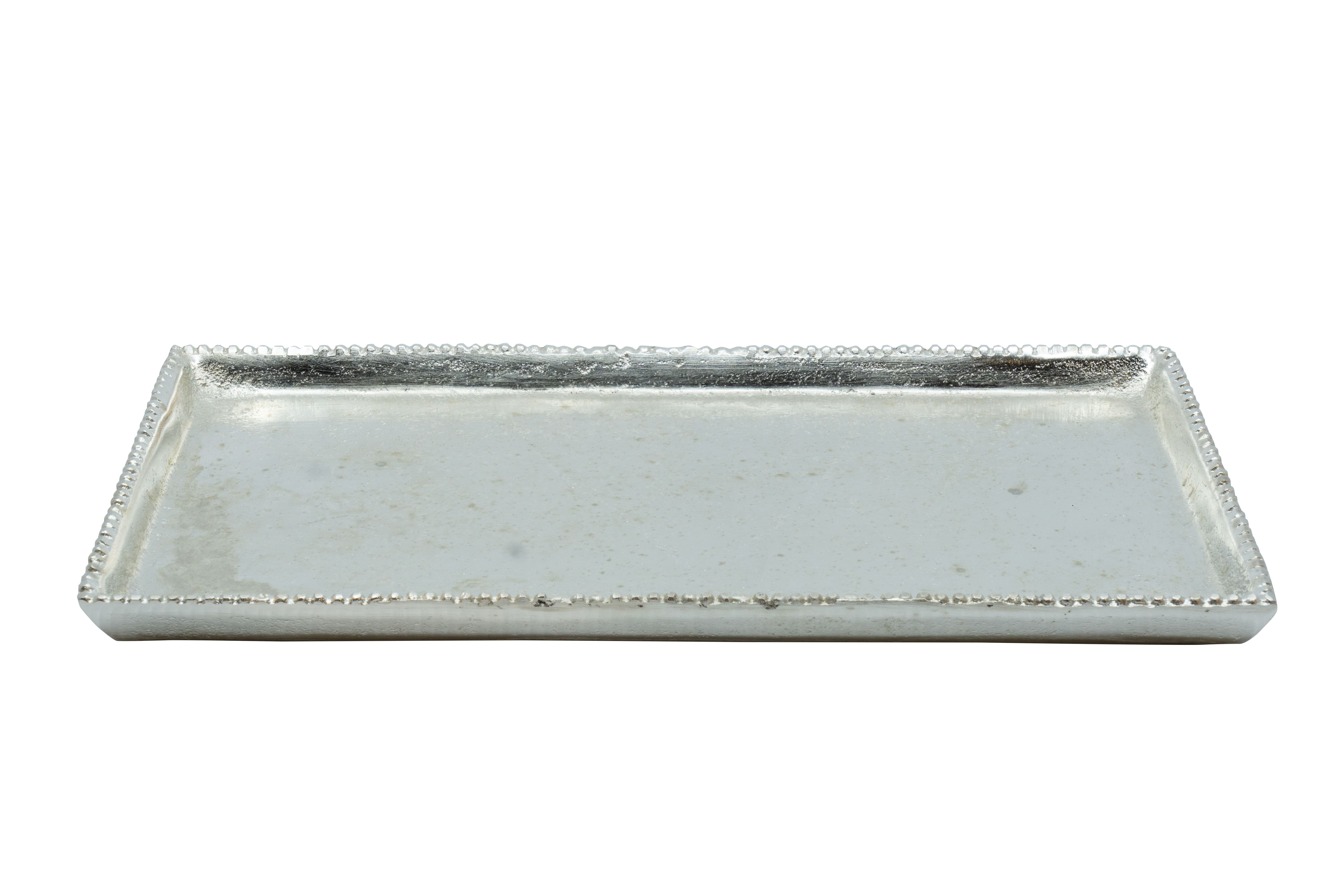 Tablett rechteck. Alu Nickel 35x17x2cm
