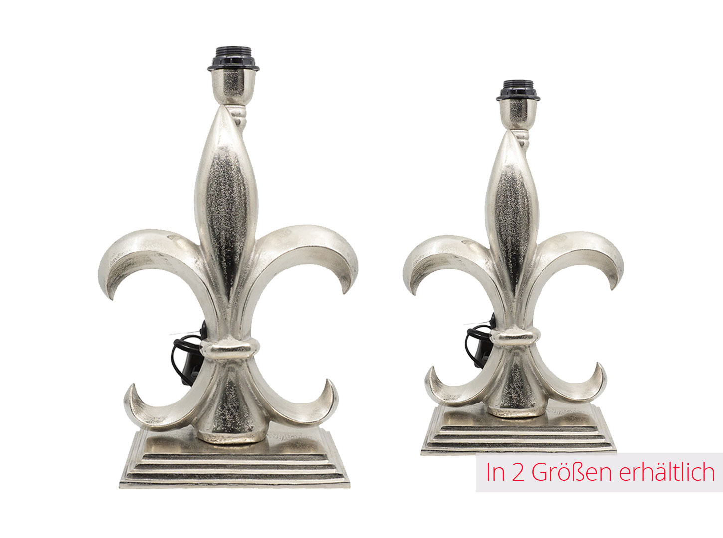 Lampenfuß Lilie Alu Raw Nickel 21x14x38cm