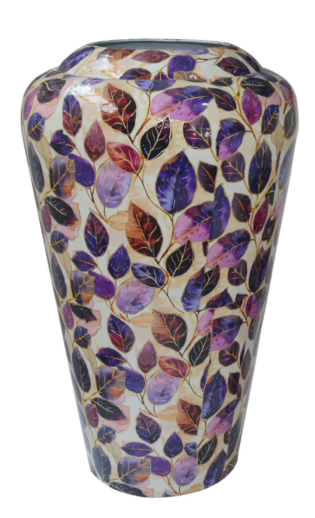 Pflanztopf Eisen Blattdekor pink mix 45x45x58cm