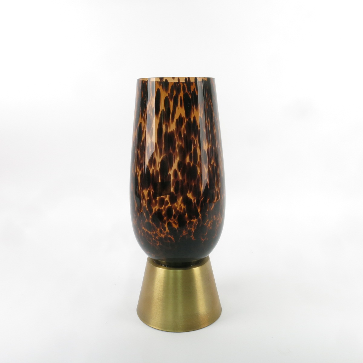 Vase Glas mit Sockel Horndesign H=42cm