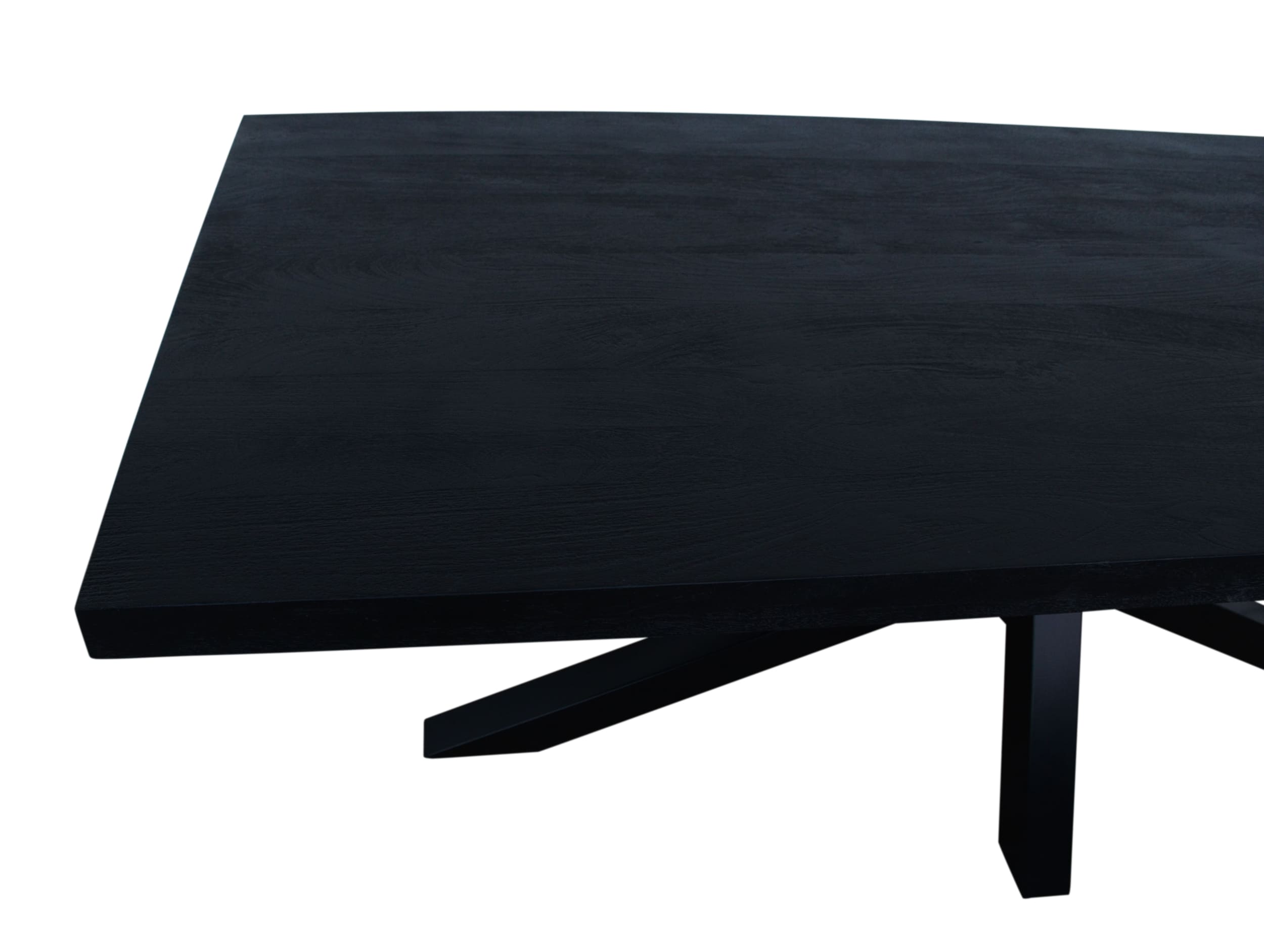 Esstisch Platte Mango schwarz Gestell X Metall schwarz 220x100x