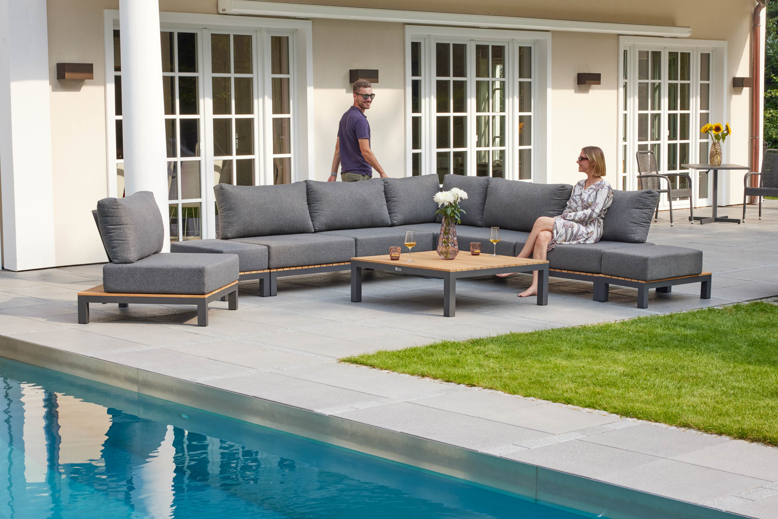 Lounge Set "Kumaso" mit Teak