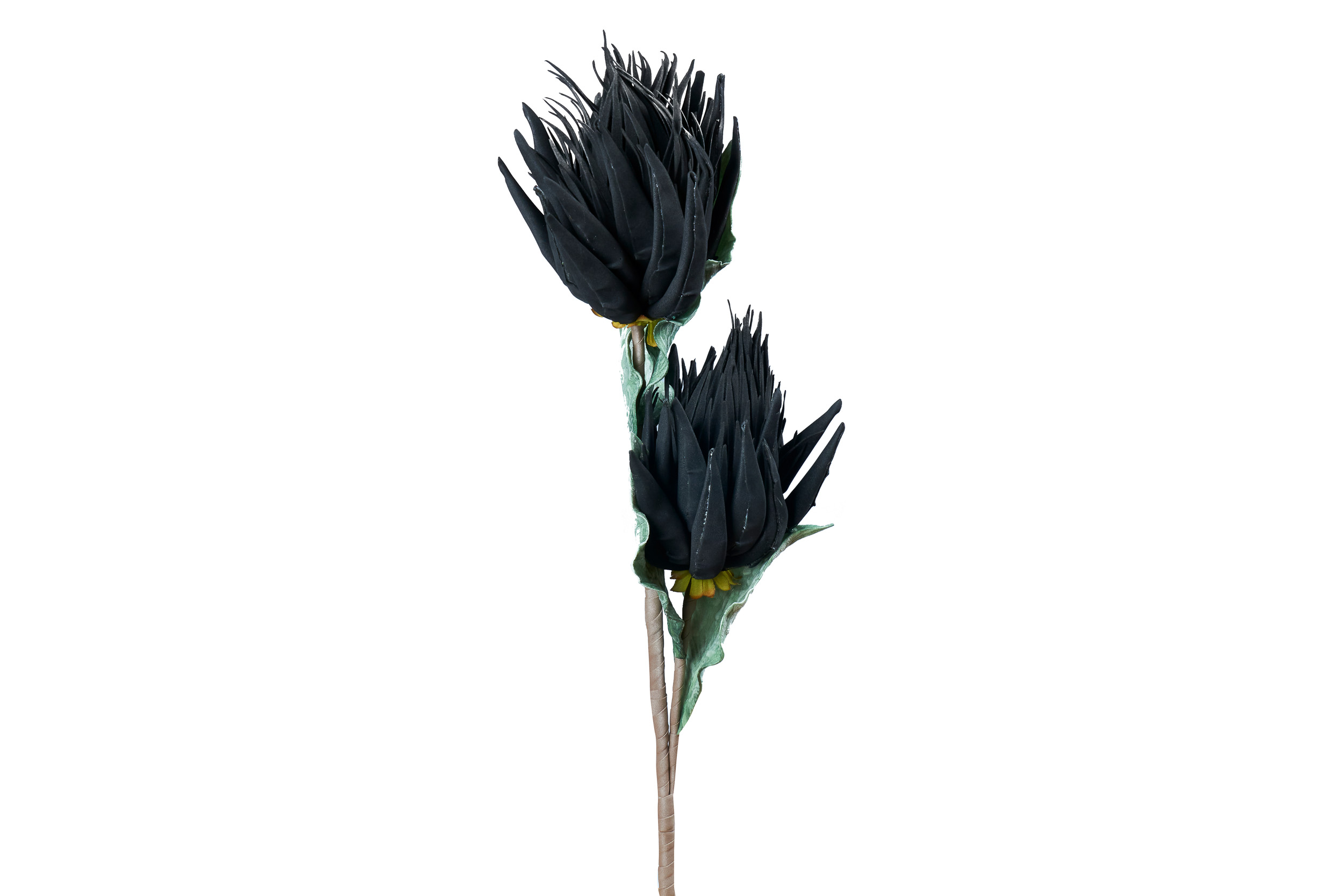 Kunstblume mit 2 Blüten schwarz L=89cm AF7156 A02