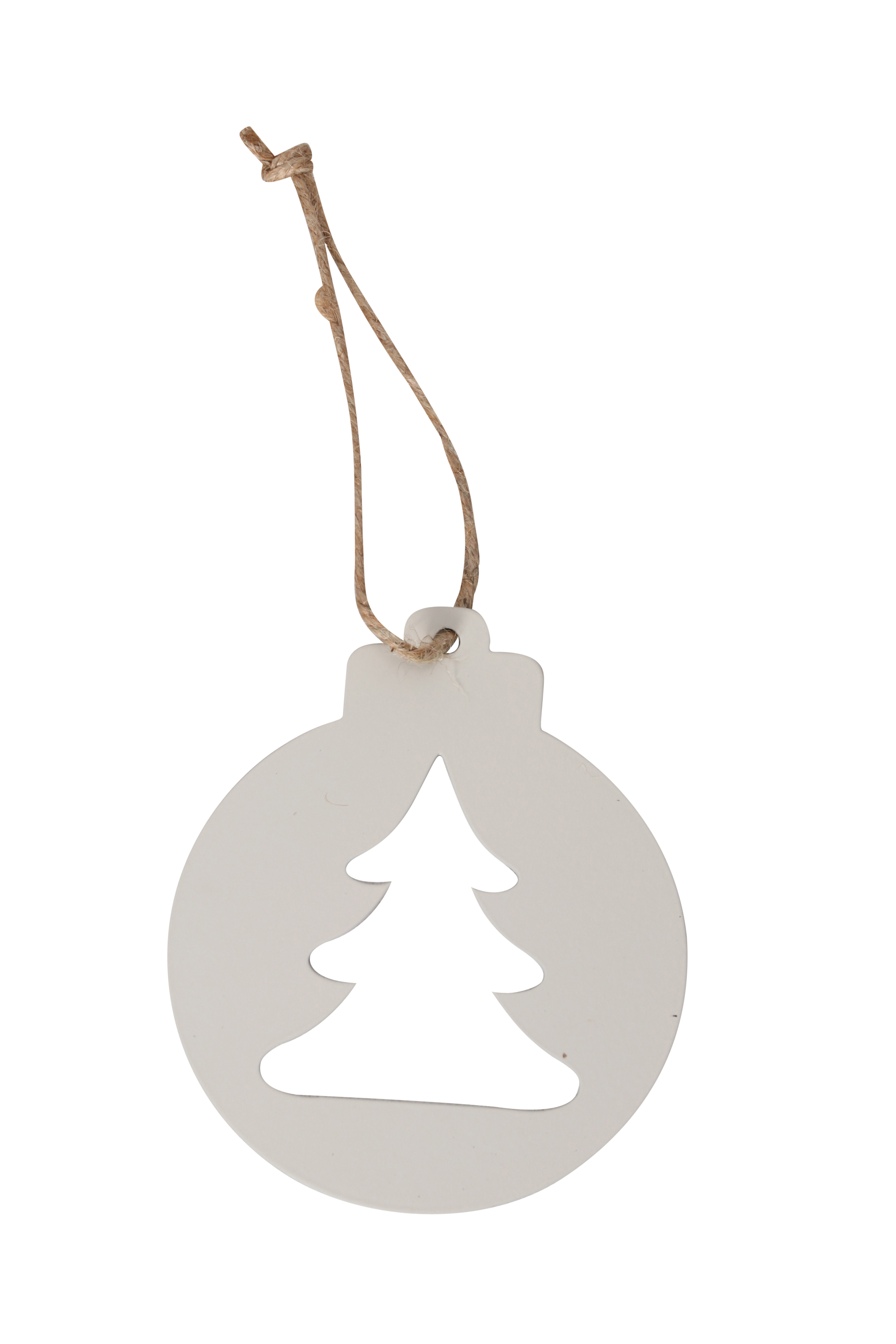Anhänger Kugel Tanne weiß 16,5x1x20