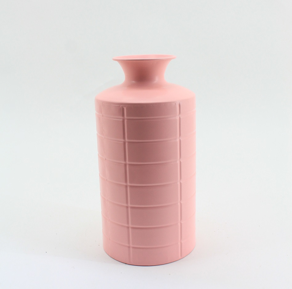 Vase Metall rosa 16x16x32,5m