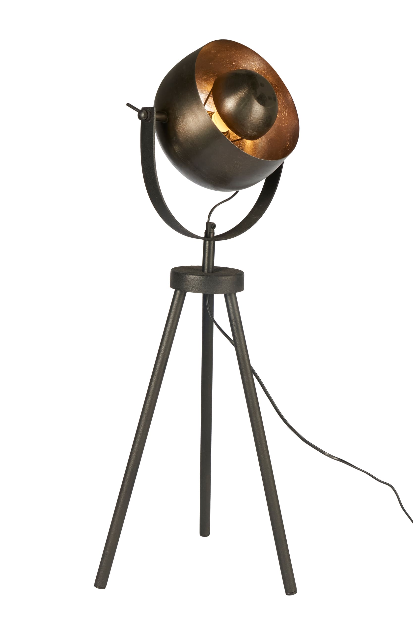 Stehlampe Kugelform schwarz metallic 38x38x82cm
