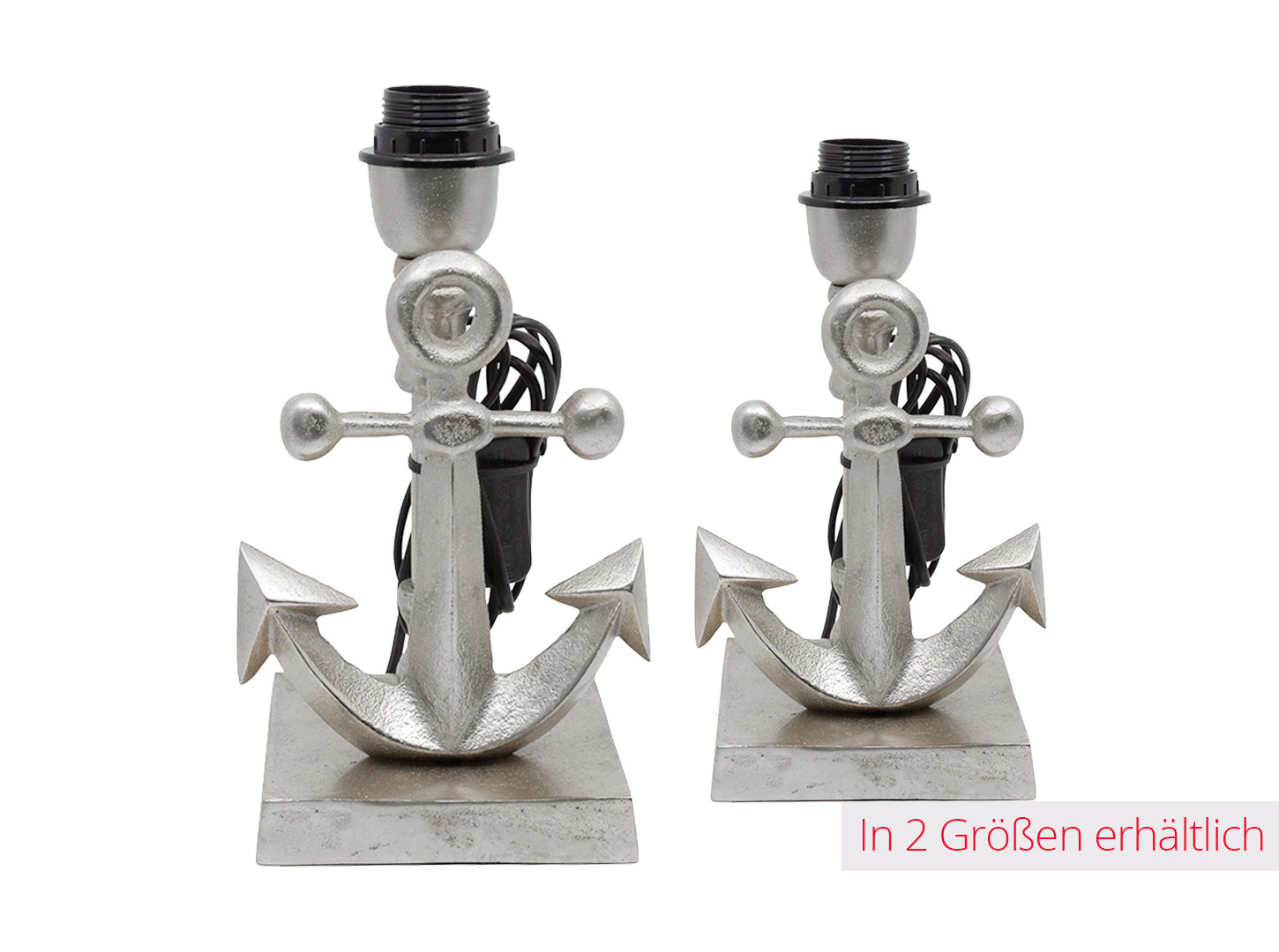 Lampenfuß Anker Alu Raw Nickel 16x13x32cm