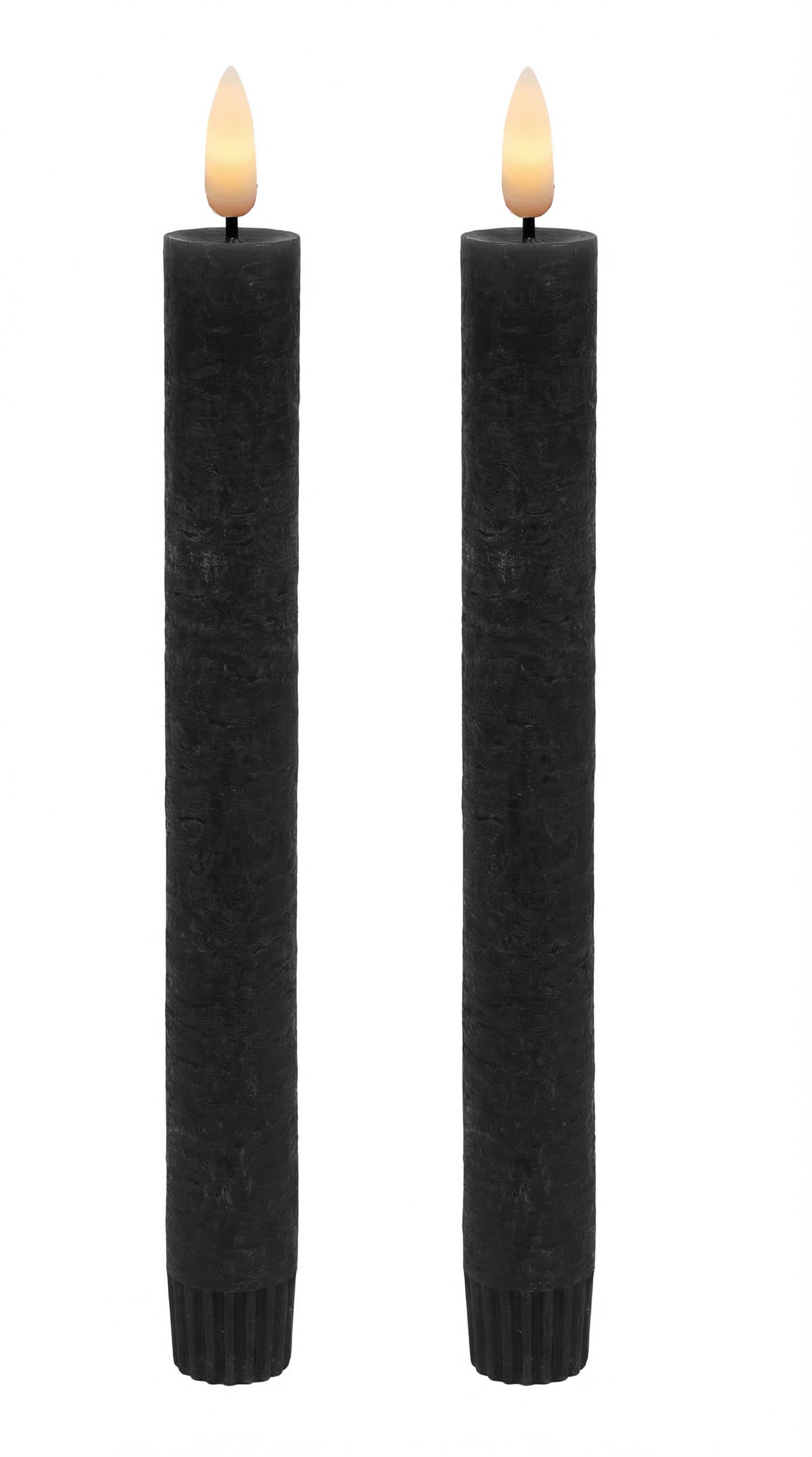 LED Stabkerzen Set black rustic 2,2x21,5