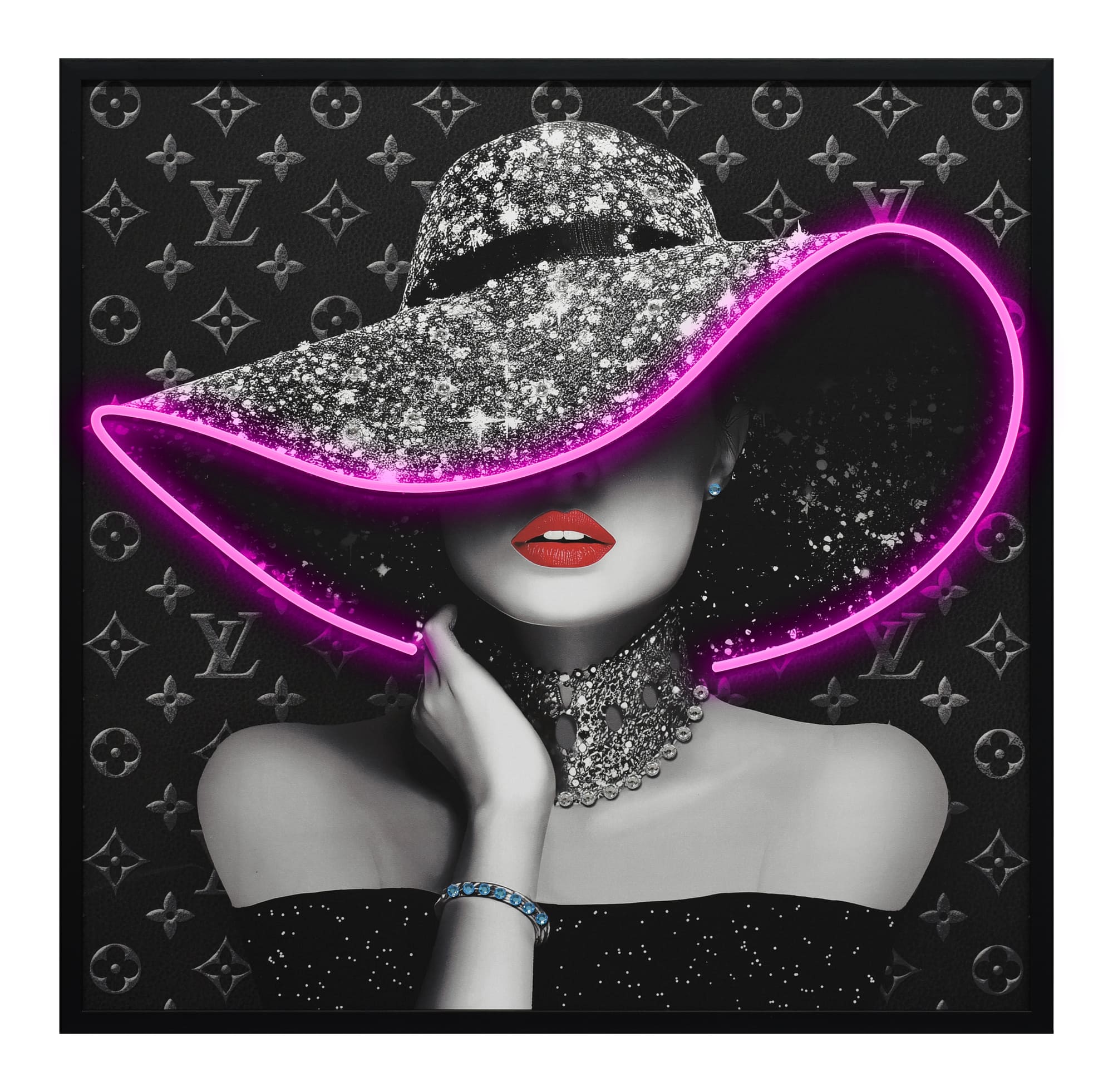 Bild LED Lady Glitter 80x80cm