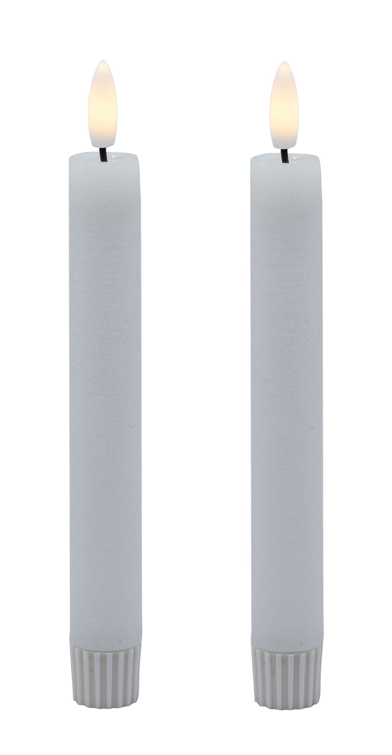 LED Stabkerzen Set white rustic 2,2x16,5