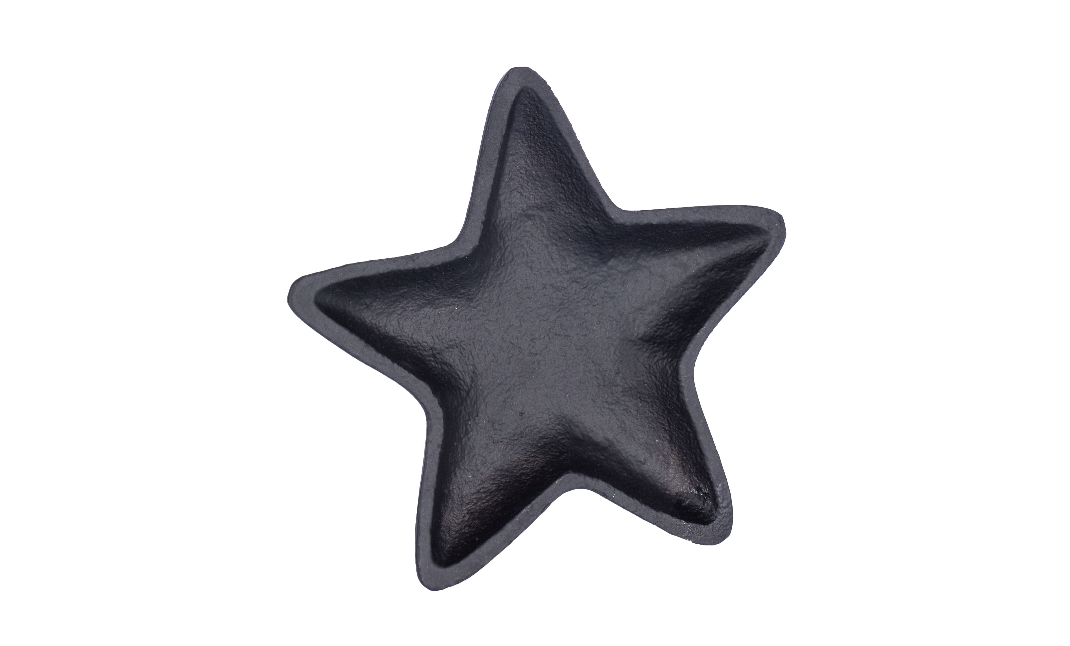 Kerzenteller Stern Alu schwarz 13x13x1,5