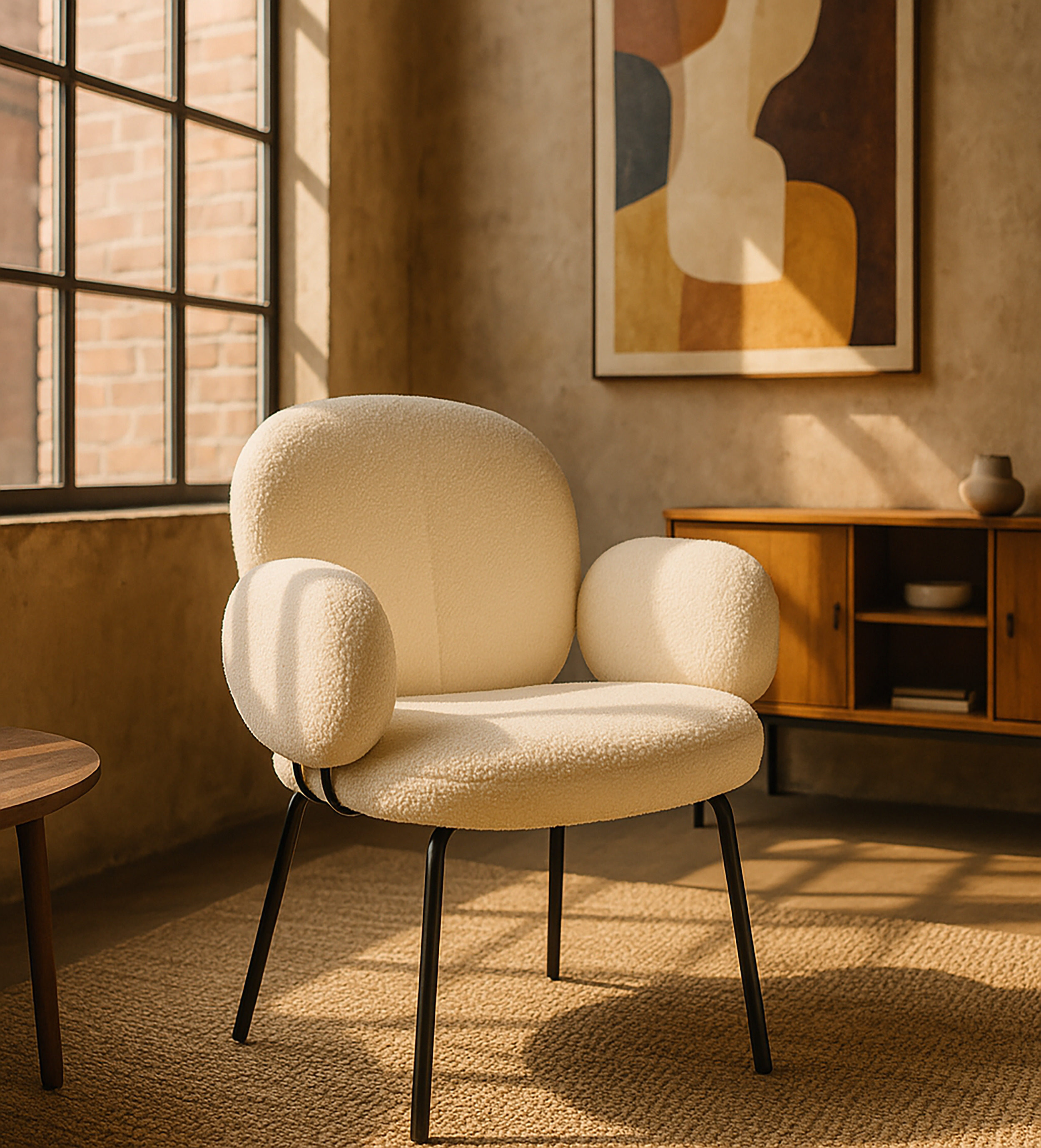 Stuhl Lille Teddybezug creme Stuhl Lille Teddybezug creme