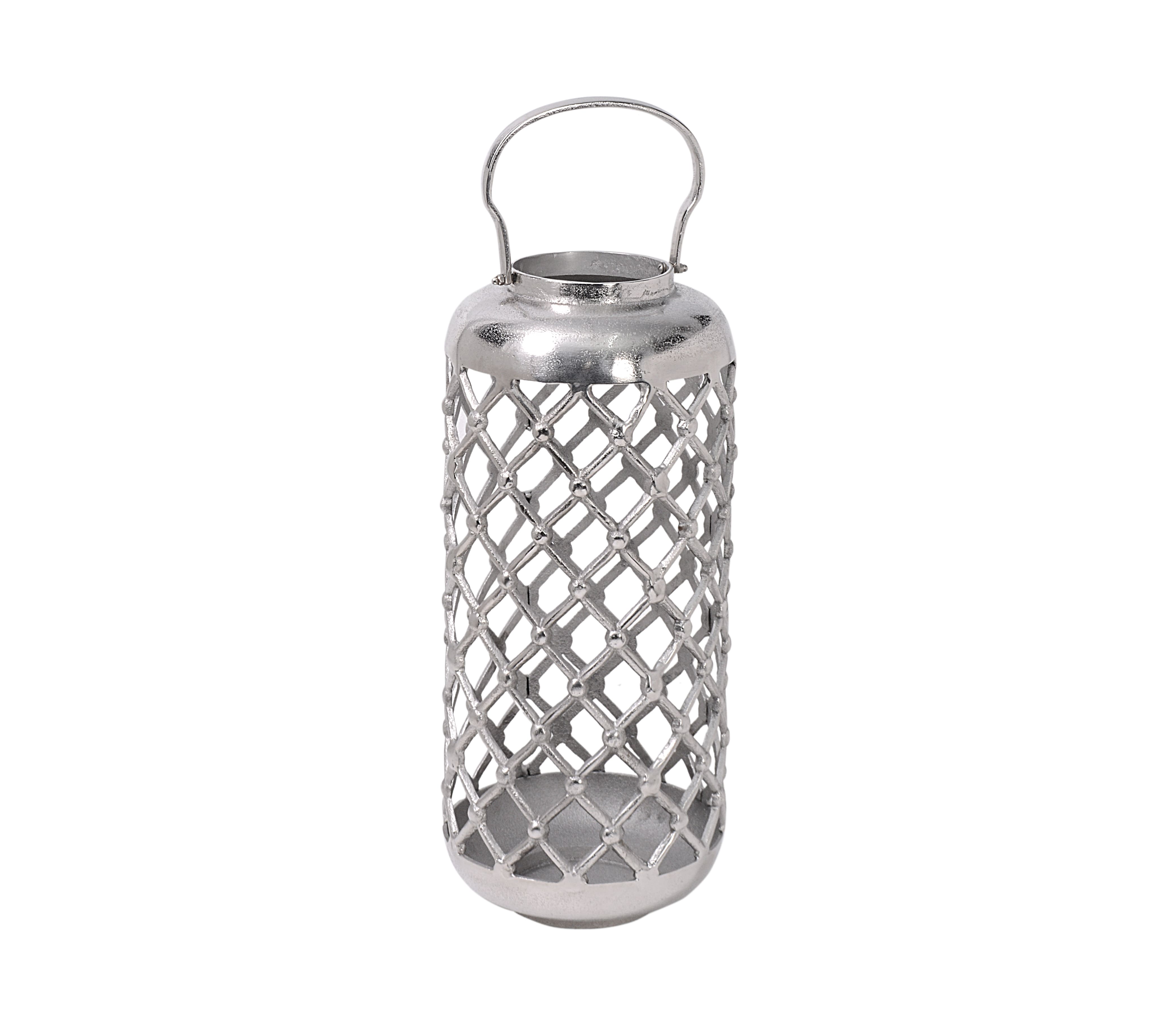 Laterne Alu Nickel 23x23x52cm