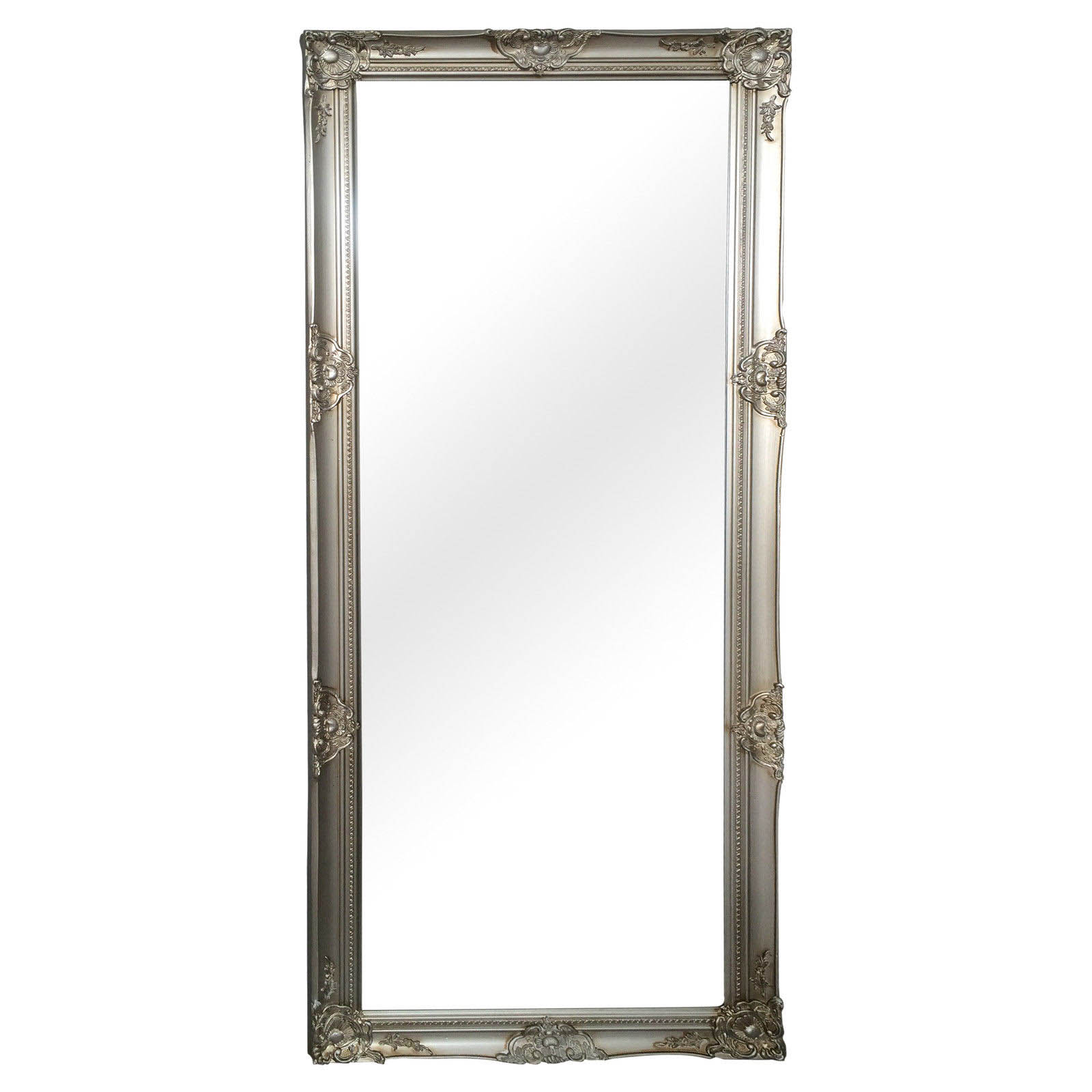 Wandspiegel Holzrahmen silber 100x200cm
