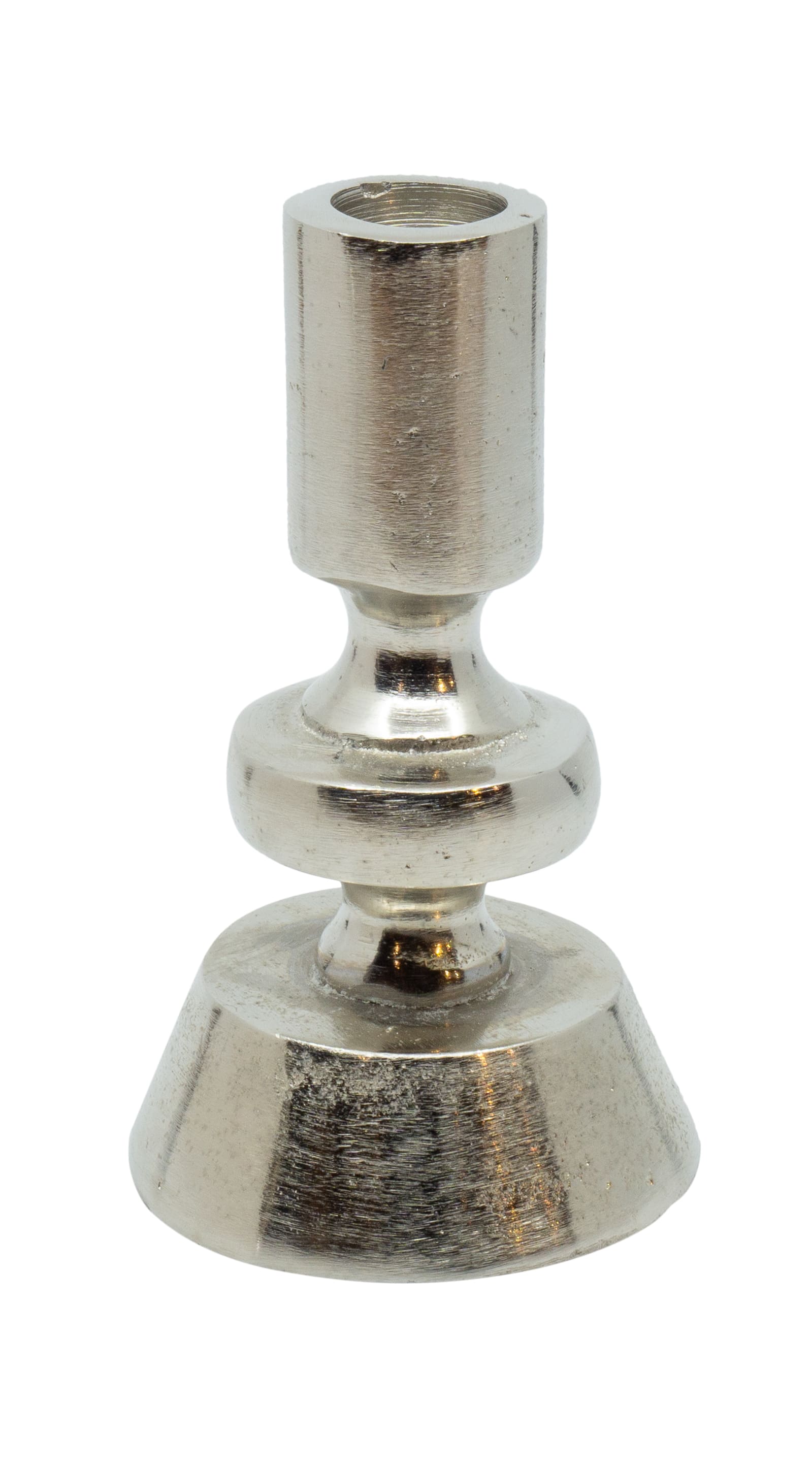 Kerzenständer für Stabkerzen Alu Nickel 7x7x13cm