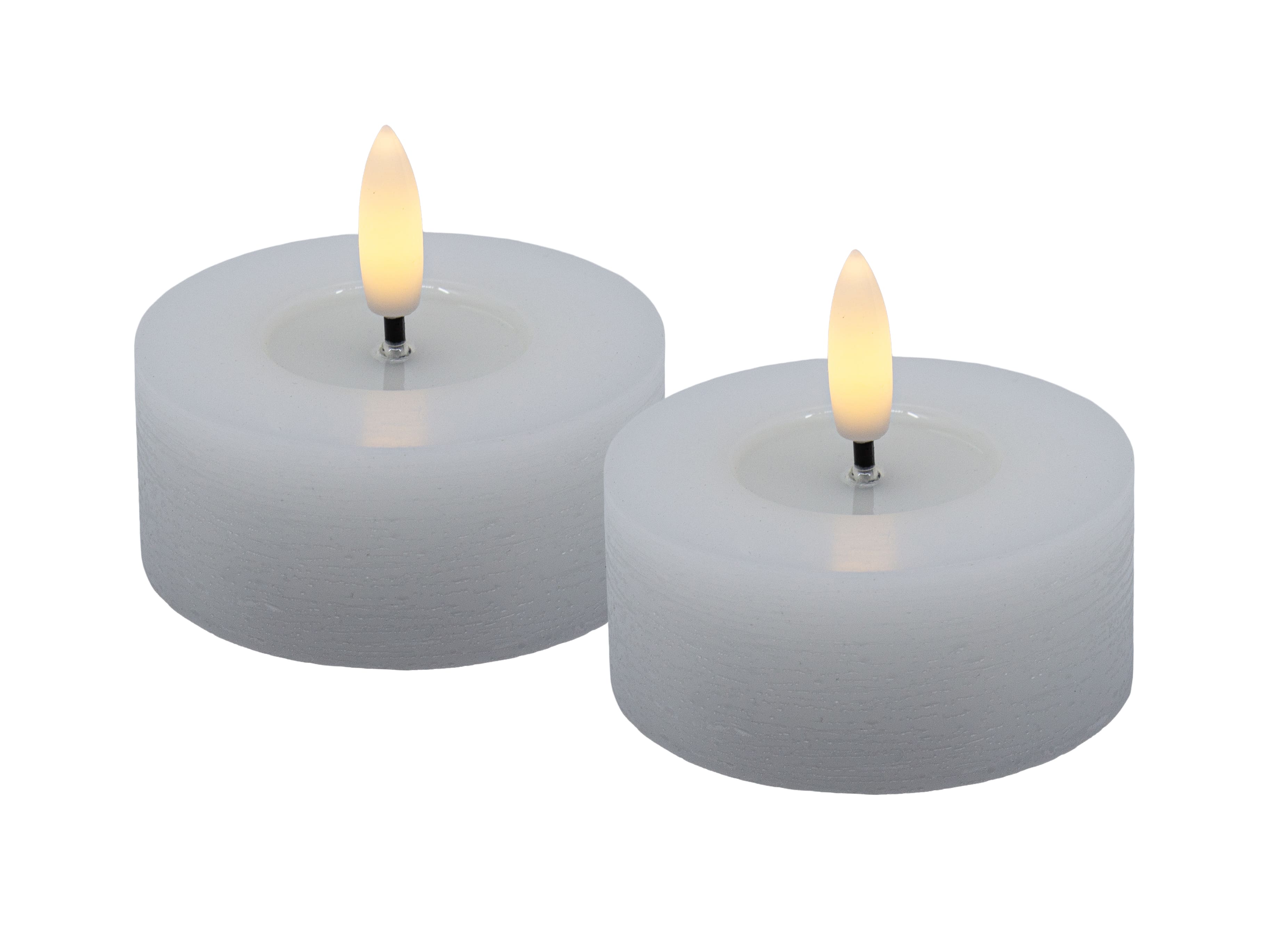 LED Teelicht Set white rustic 6,8x3