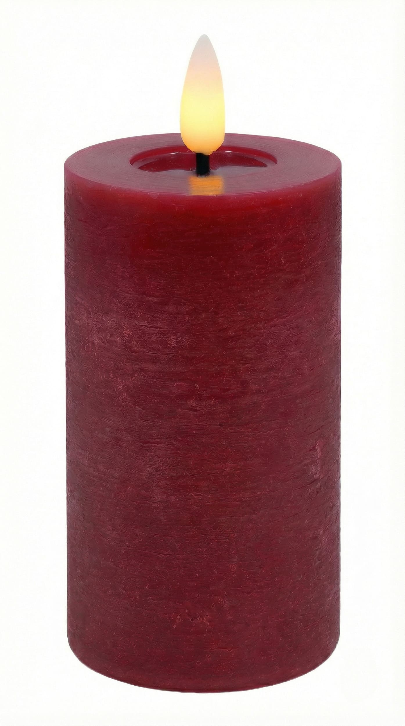 LED Stumpenkerze red rustic 5x10