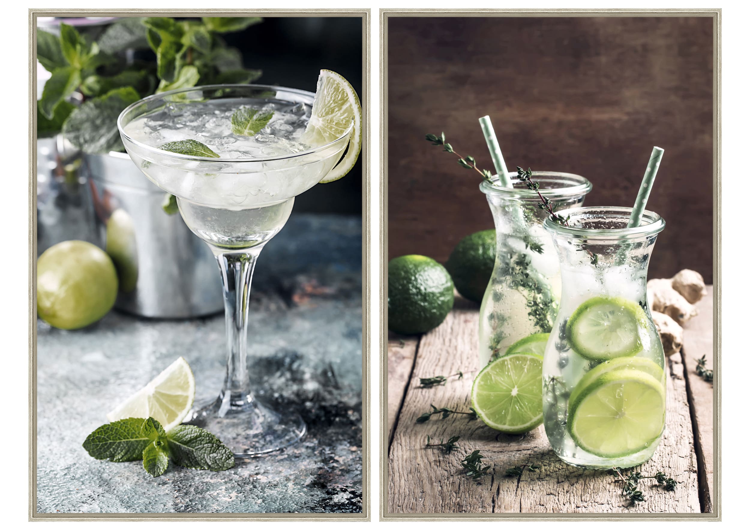 Wandbild Frame 2-fach sort. Lemon Drinks 40x60cm