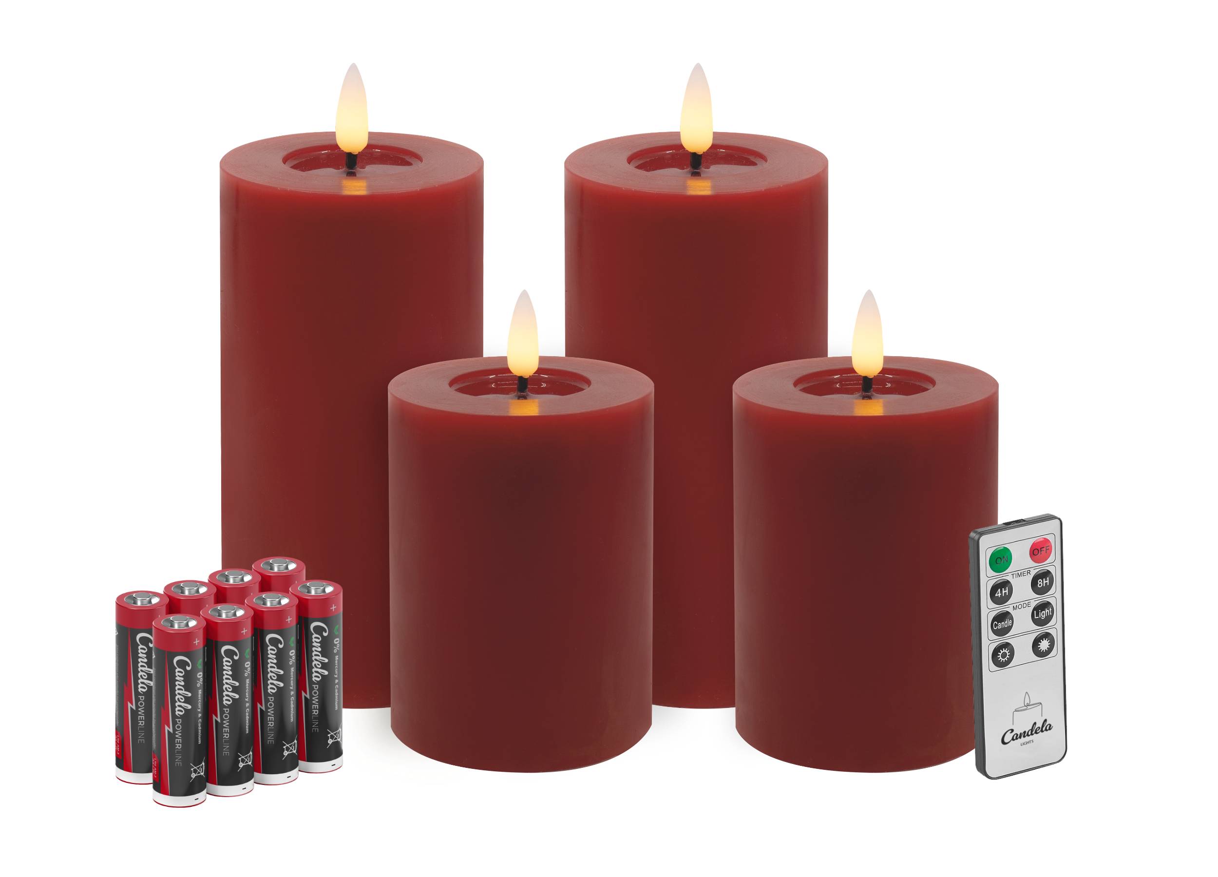 LED 4er Set W red 2x je 7,5x10/15