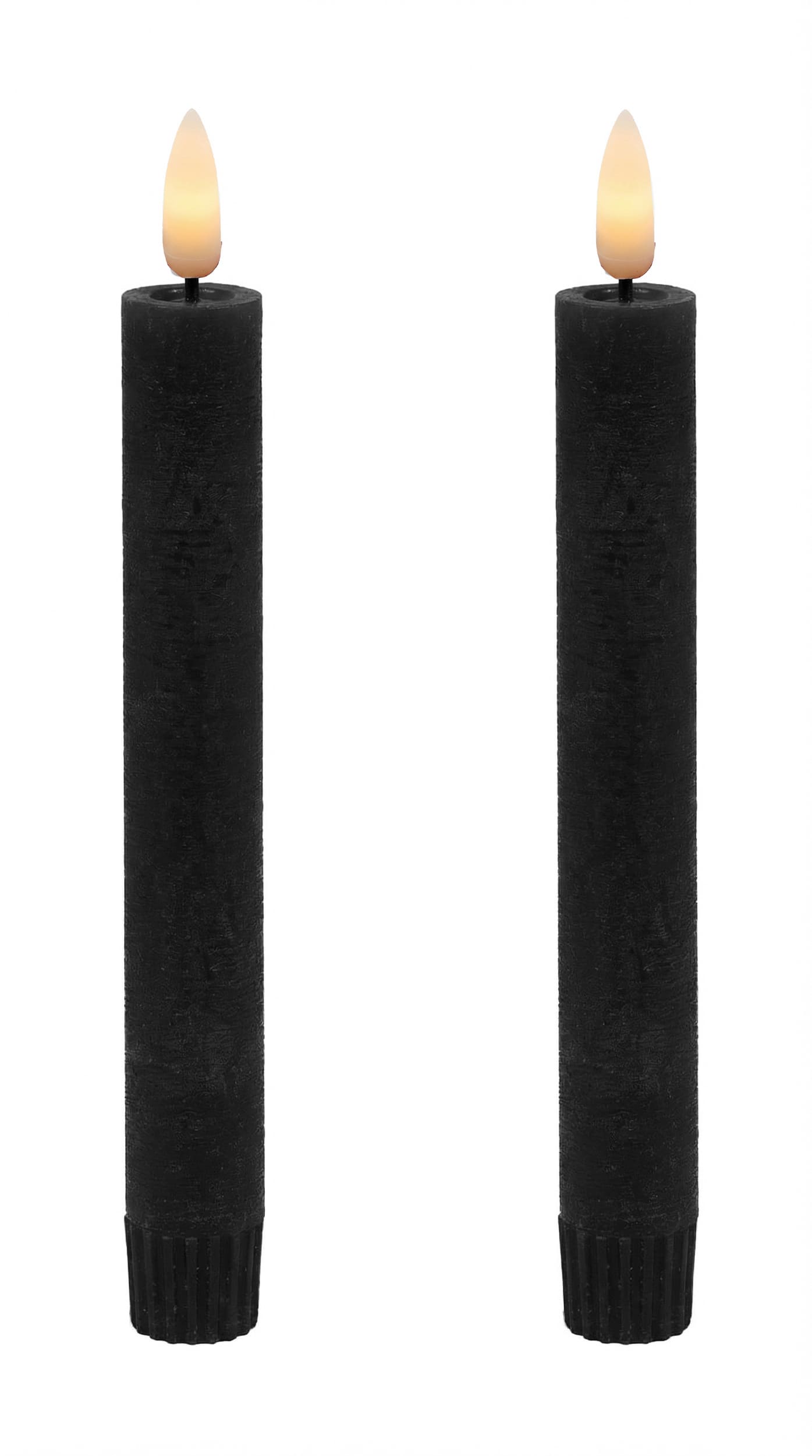 LED Stabkerzen Set black rustic 2,2x16,5