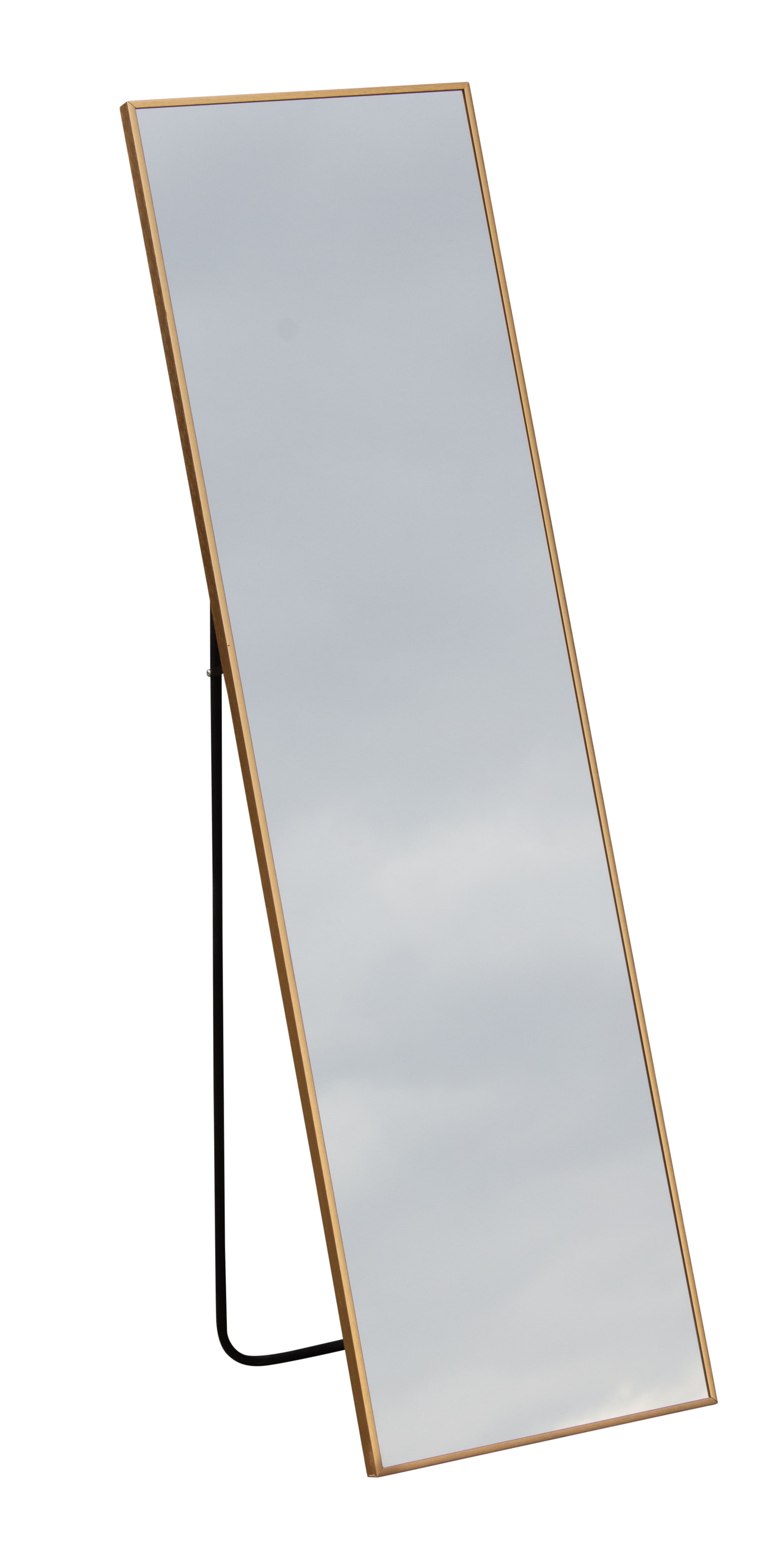 Wandspiegel Aluminium mit minimalistischem freistehenden Rahmen gold 140x40cm