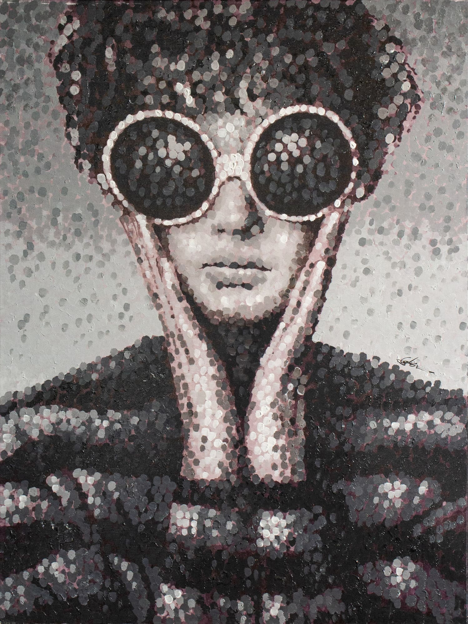 Ölbild Frau mit Sonnenbrille 90x120 cm