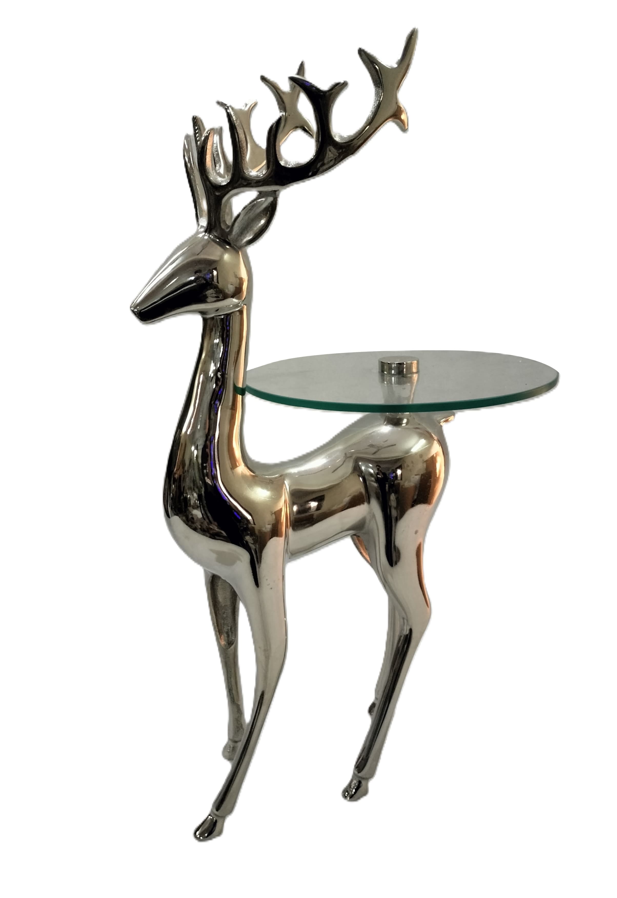 Beistelltisch Hirsch mit Glasplatte 68,75x30x41,25cm