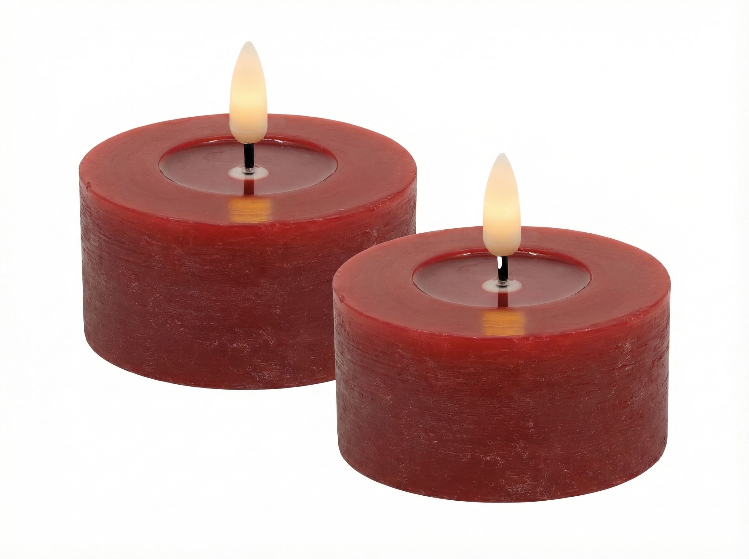 LED Teelicht Set red rustic 6,8x3