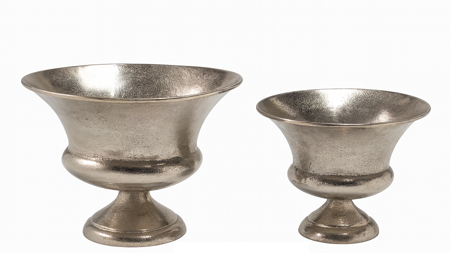 Standvase Pokal Alu Nickel 24x15x21cm