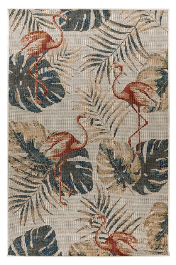 Outdoor Teppich Capri Blatt+Flamingo