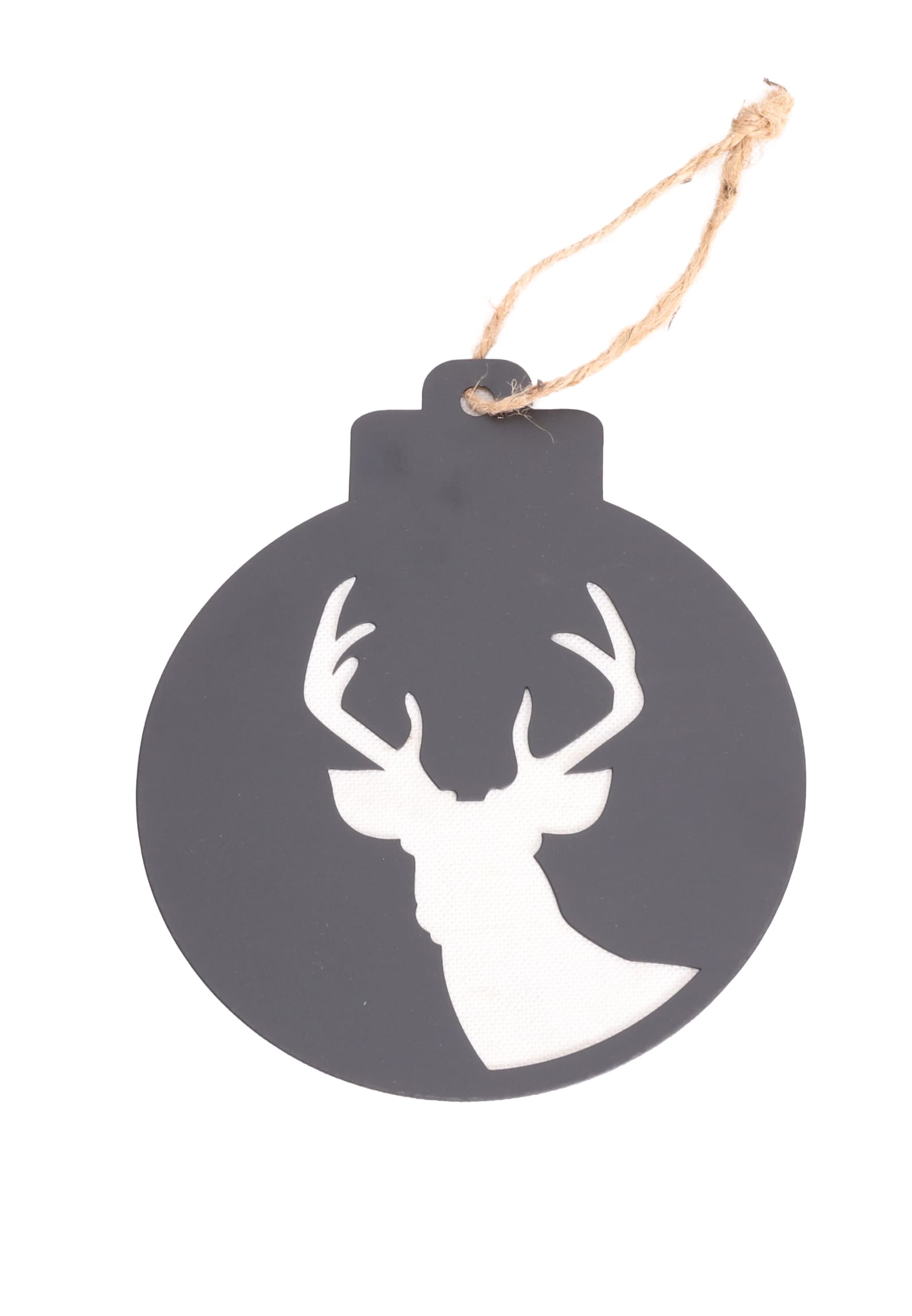 Anhänger Kugel Hirsch schwarz 12,5x1x15