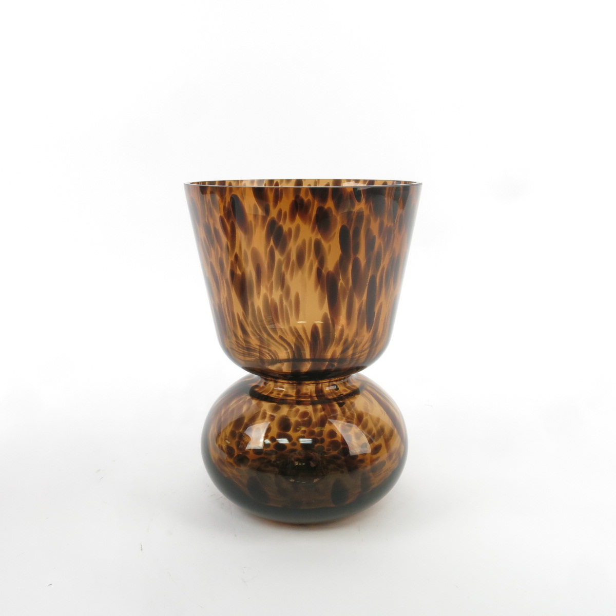 Vase tailliert Glas Horndesign h=25cm