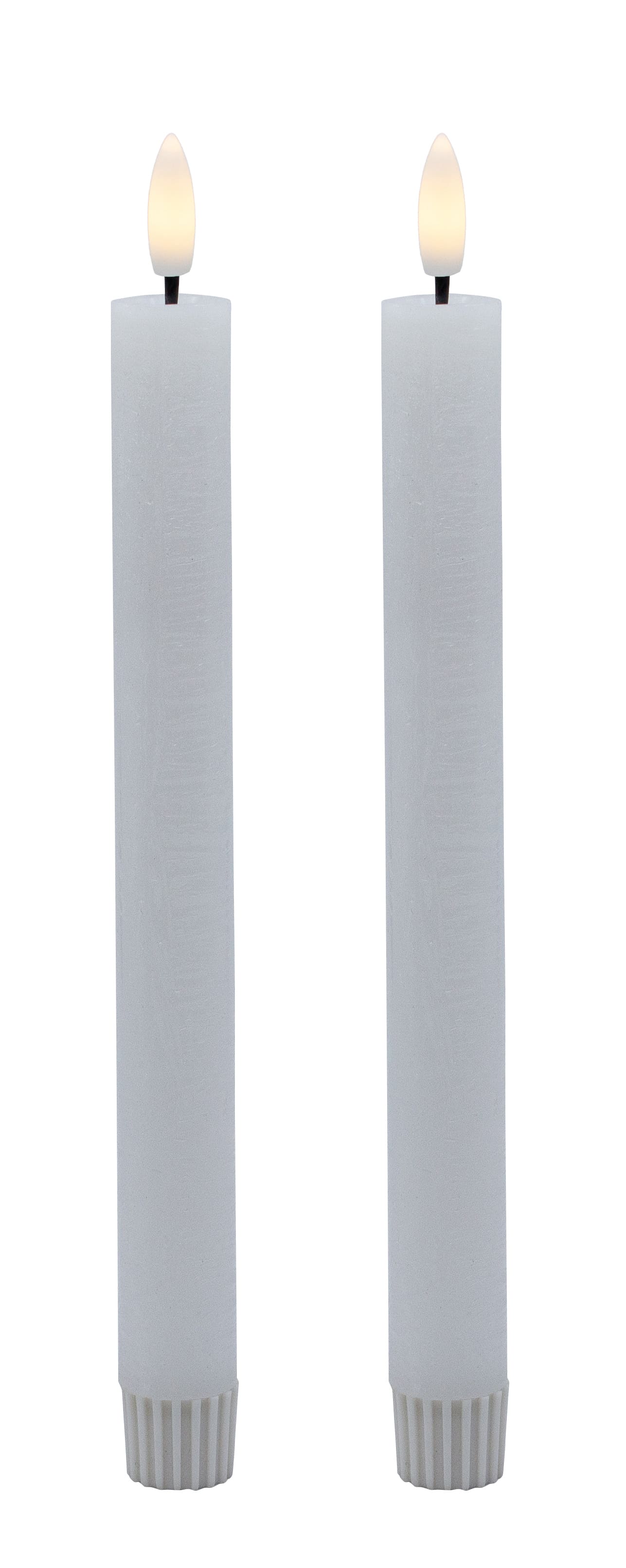 LED Stabkerzen Set white rustic 2,2x21,5
