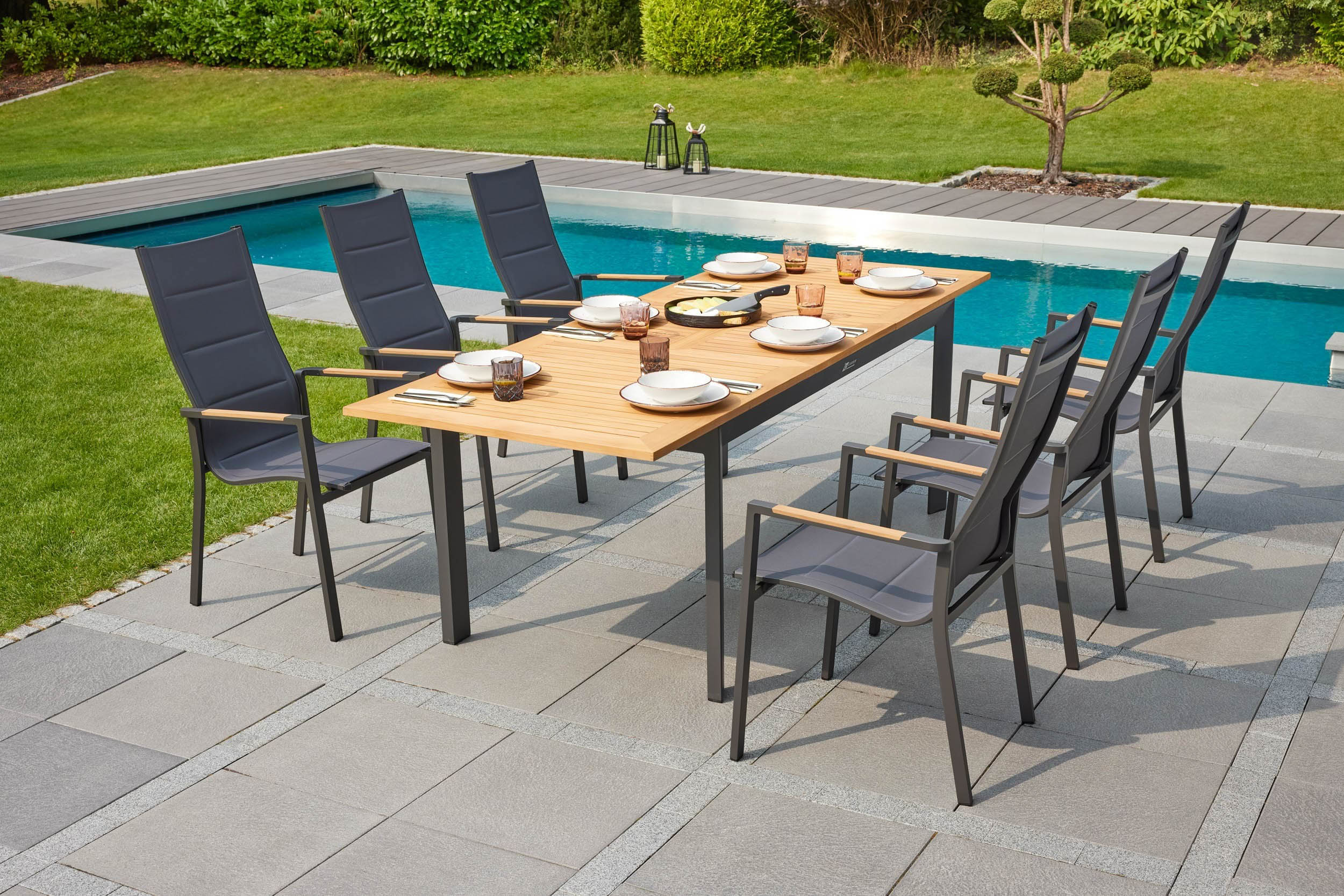 Hochlehner "Unicamo" mit Teak anthrazit