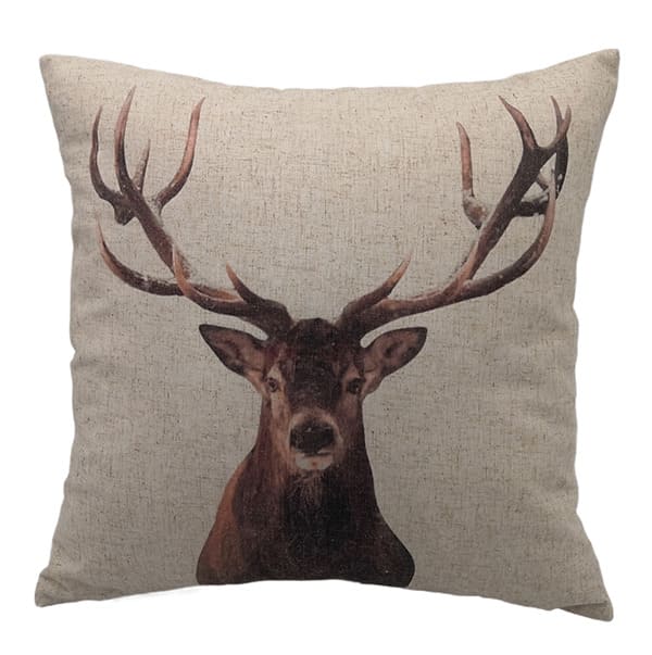 Dekokissen Hirschkopf beige 45x45