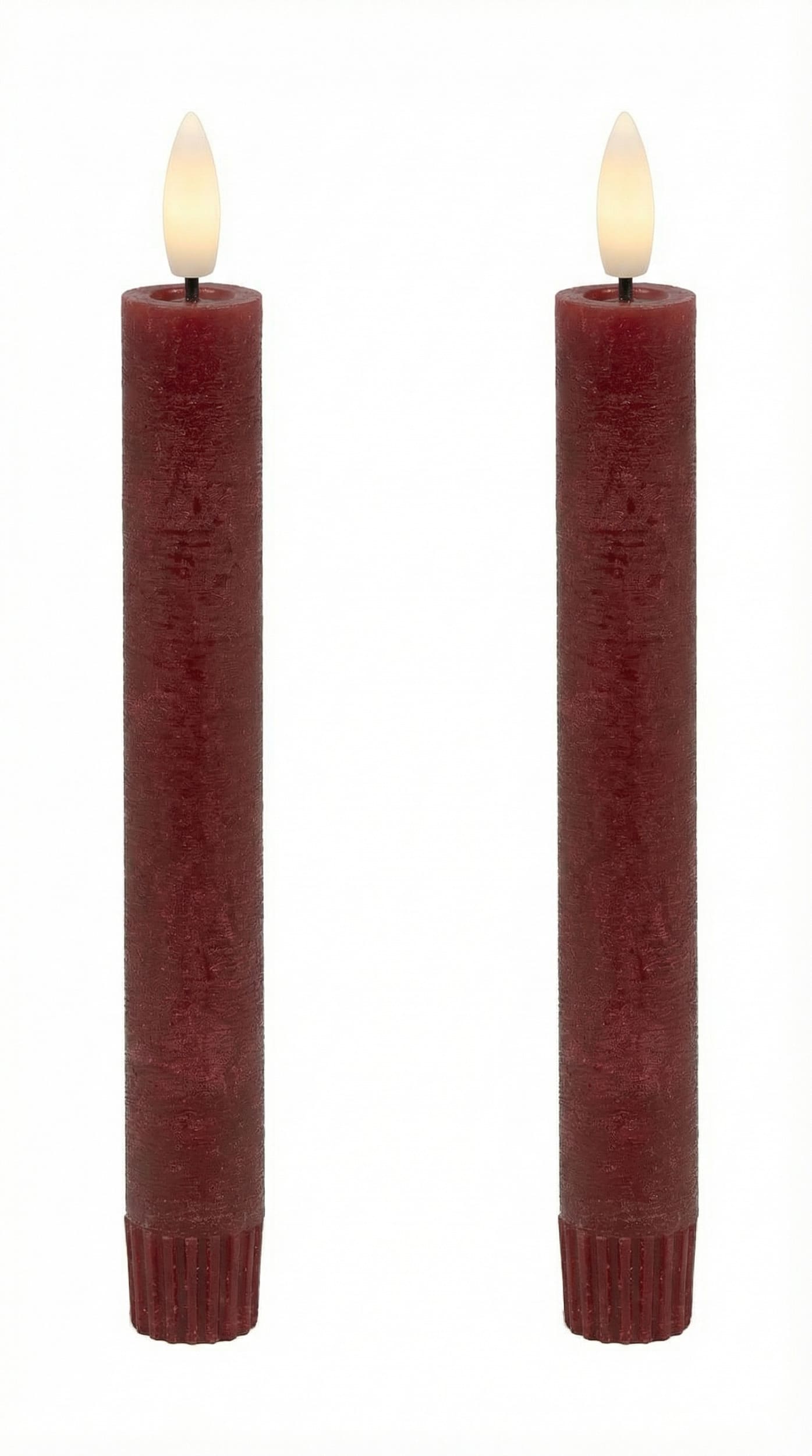 LED Stabkerzen Set red rustic 2,2x16,5
