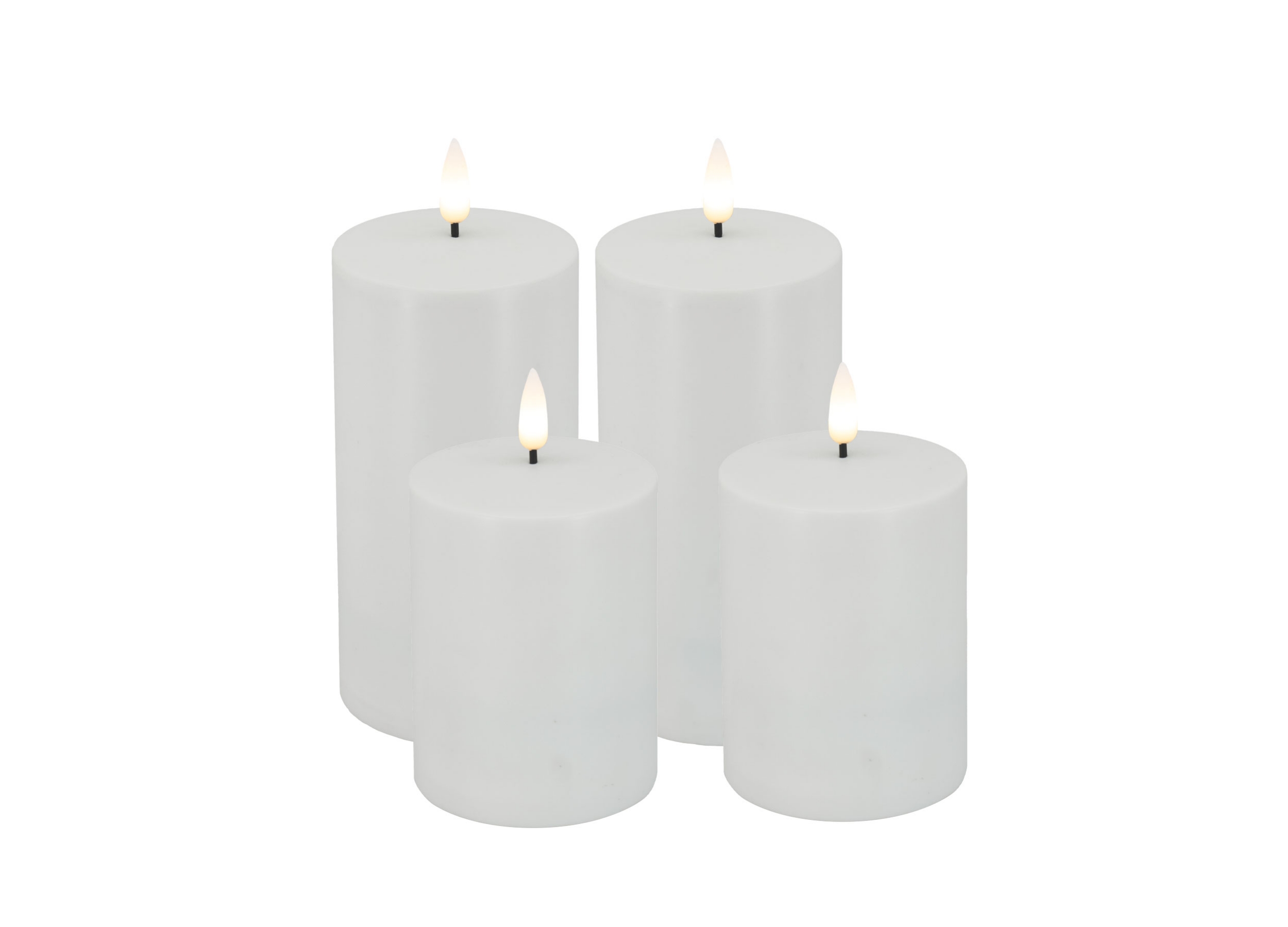 Solar LED-Kerzen Set 4x white 2x7,5x10/15