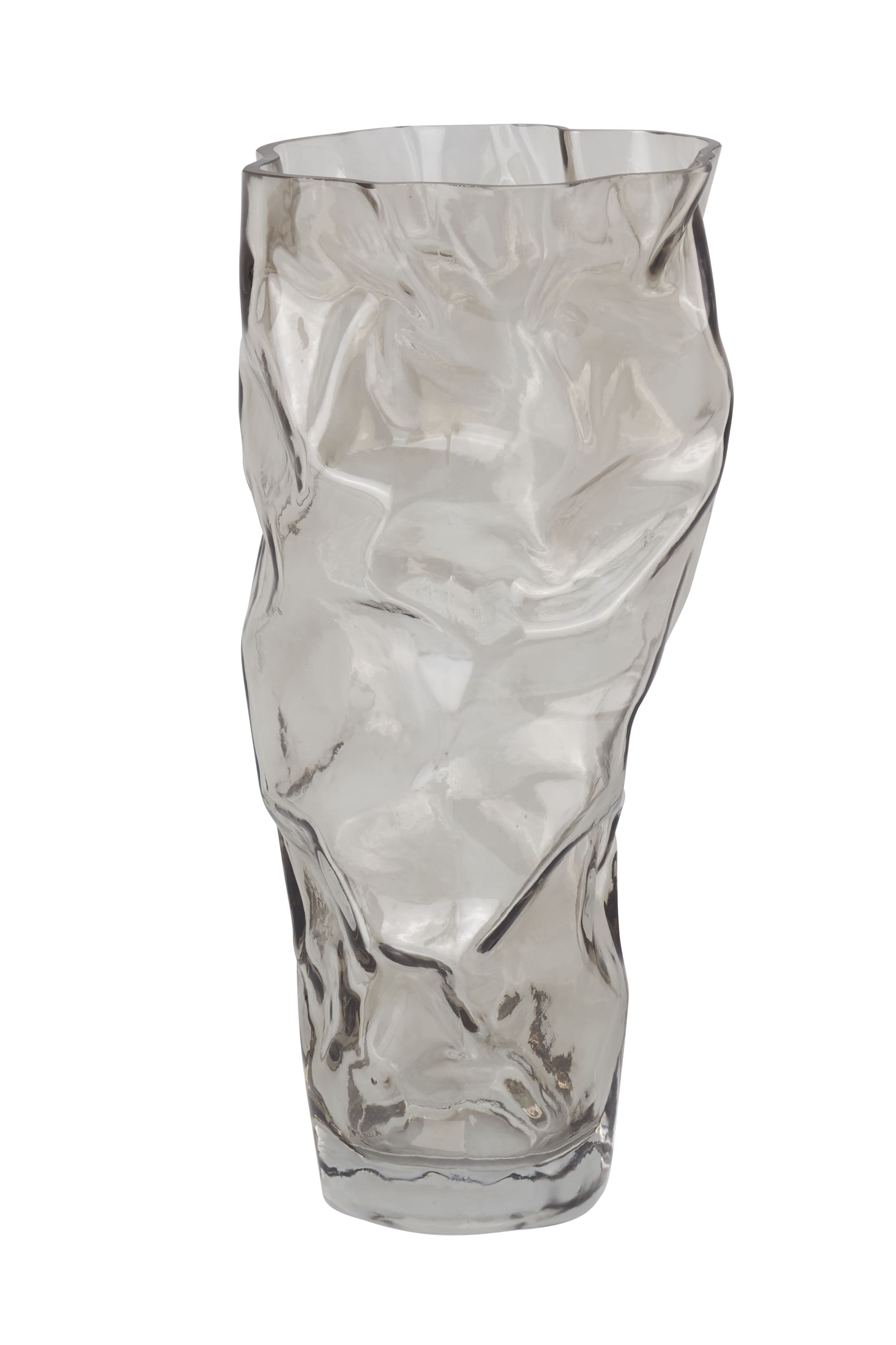Vase Glas braun in Knitt