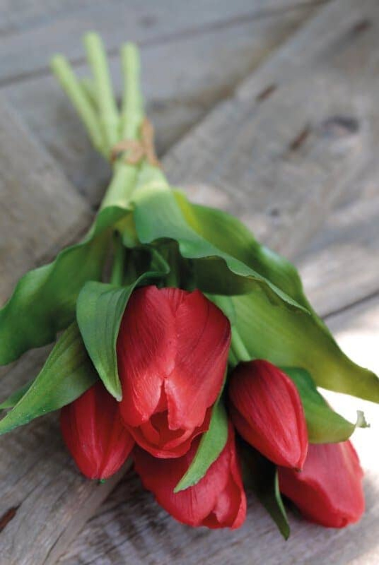 Kunstblume Tulpenbund 5-fach rot 28cm