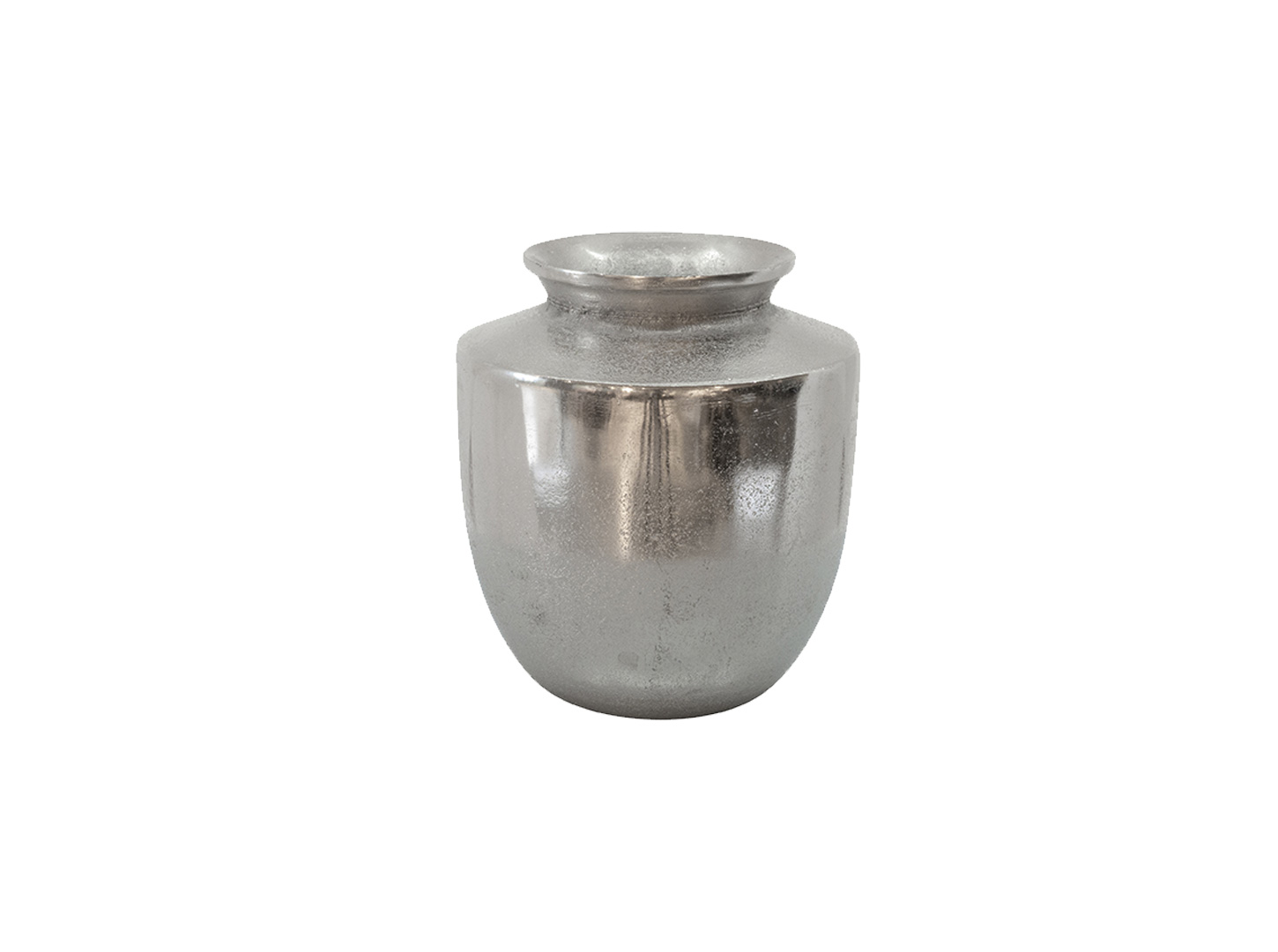 Vase oval Alu Raw Nickel 18x18x20cm
