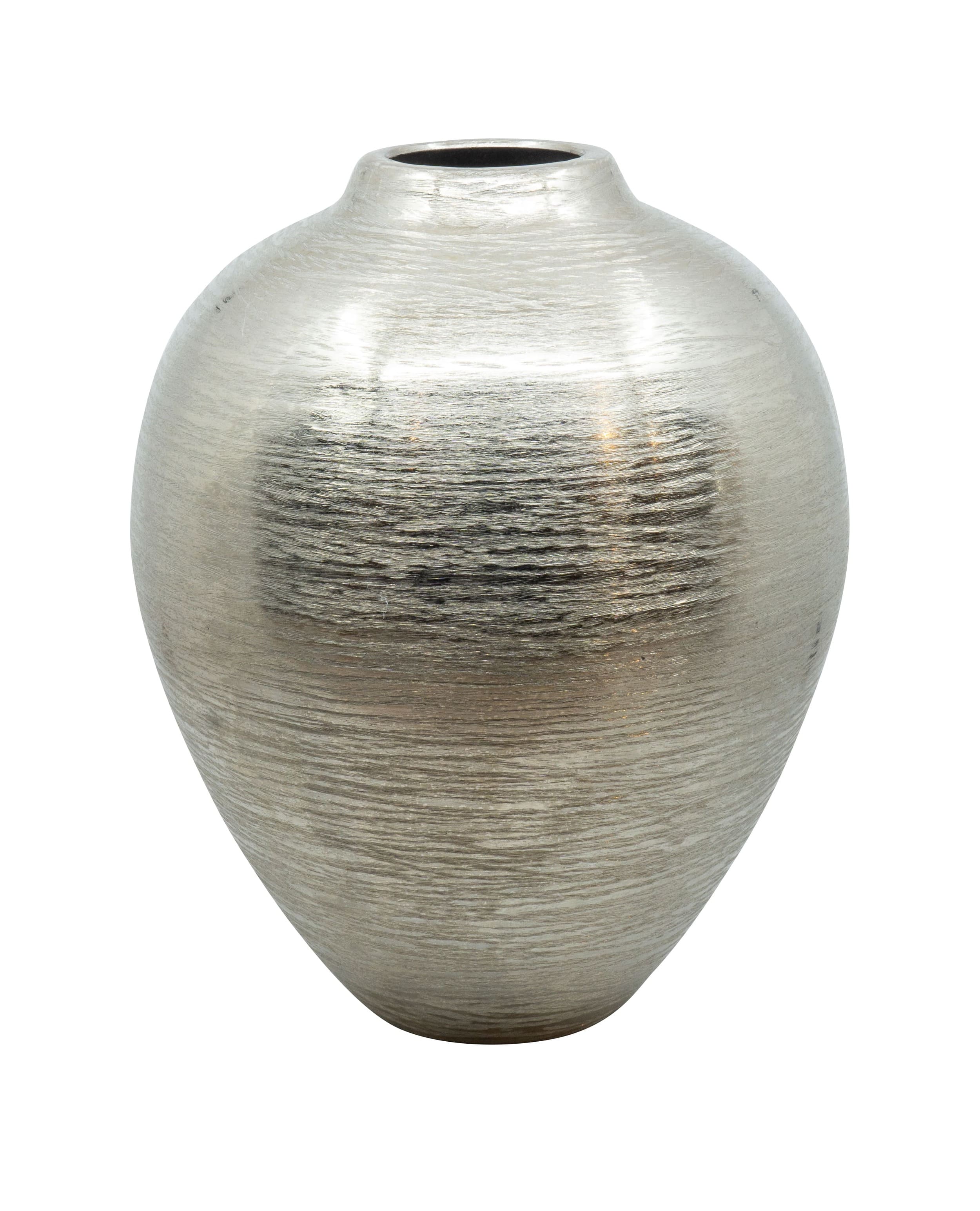 Vase bauchig Alu Nickel 28x28x33cm