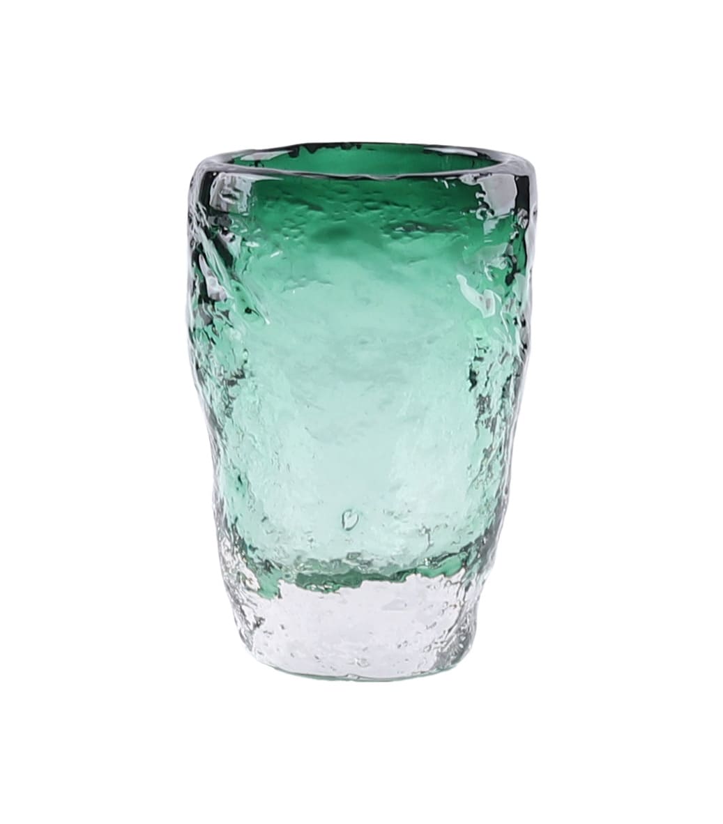Vase Glas dick grün D=11cm H=15cm