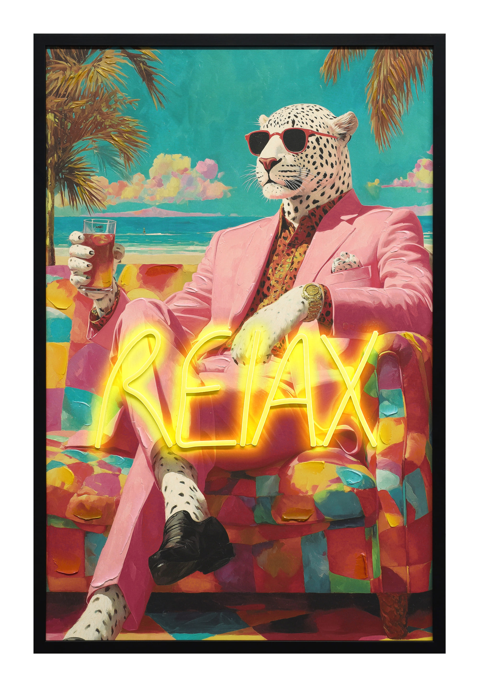 Bild LED gepard 60x90cm