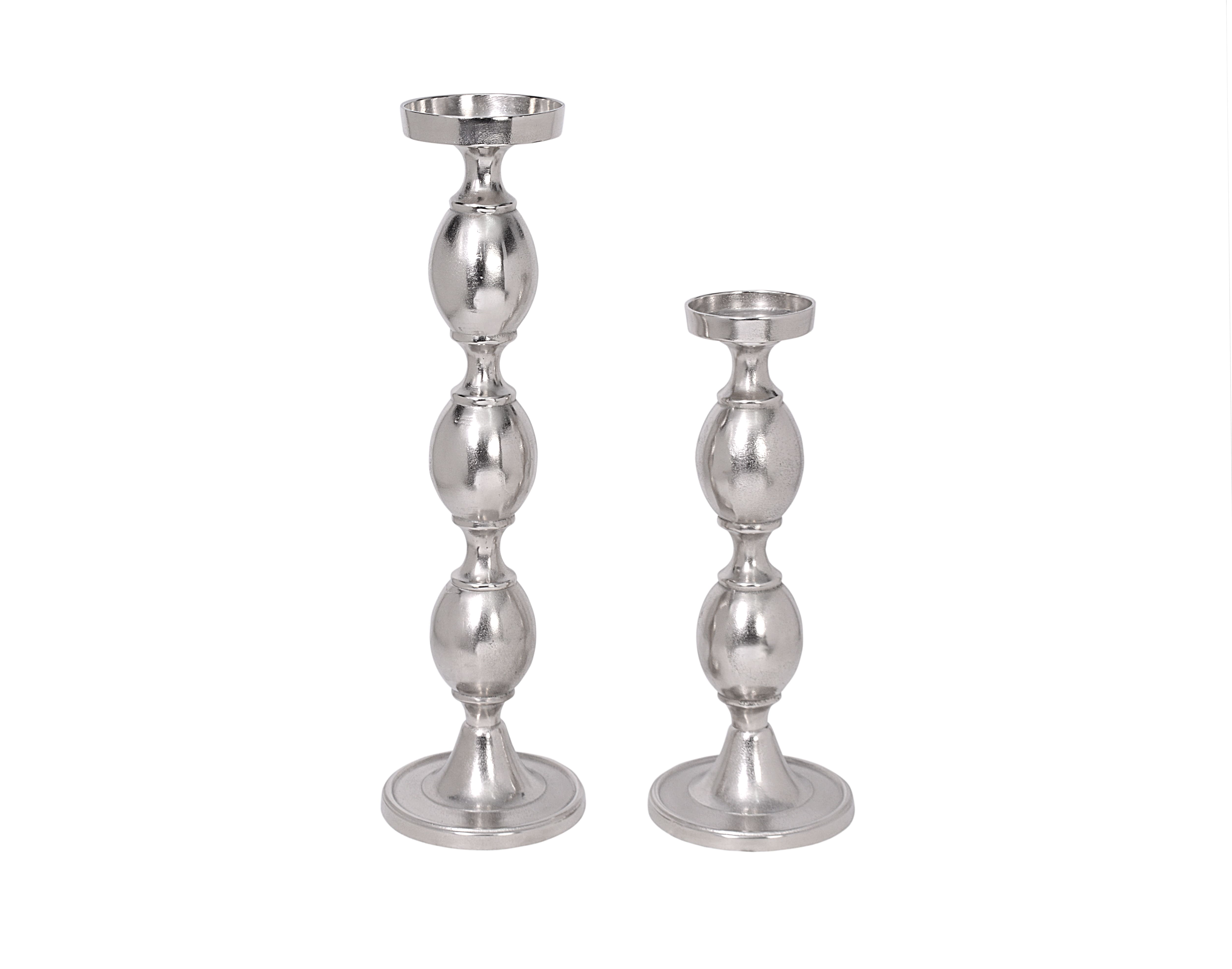 Kerzenständer Tropfendesgin Alu Nickel 19x19x66cm