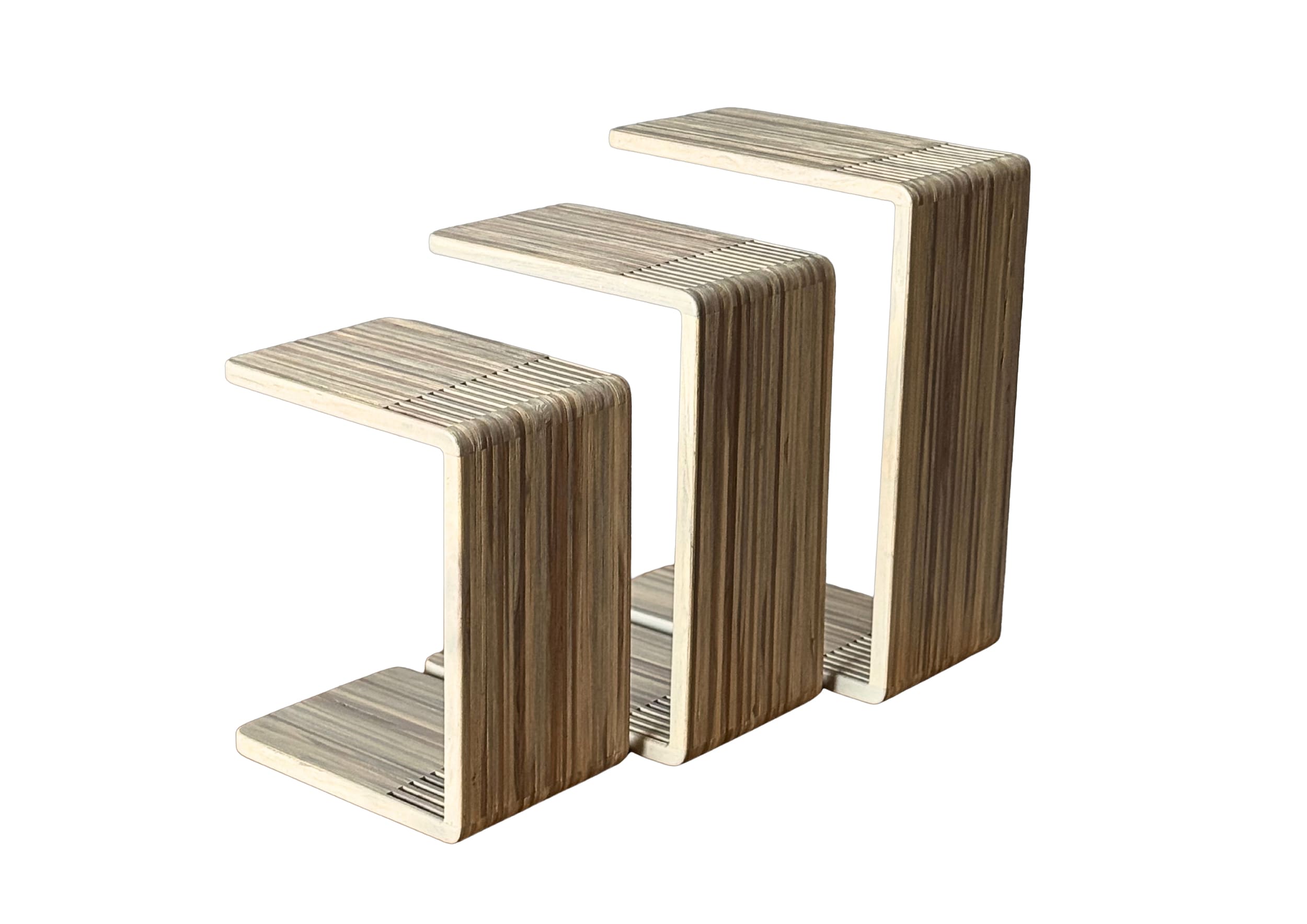 B-tisch 3er Rondo Teak braun 50x30x41