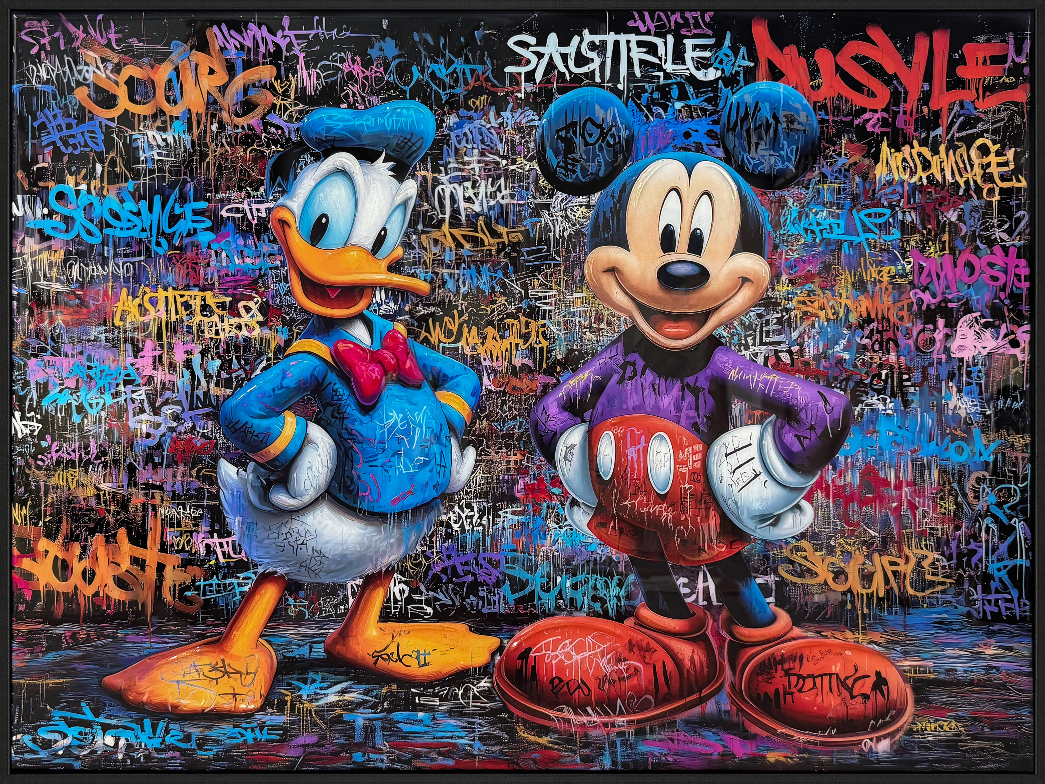 Wandbild Frame Donald and Mickey 80x60