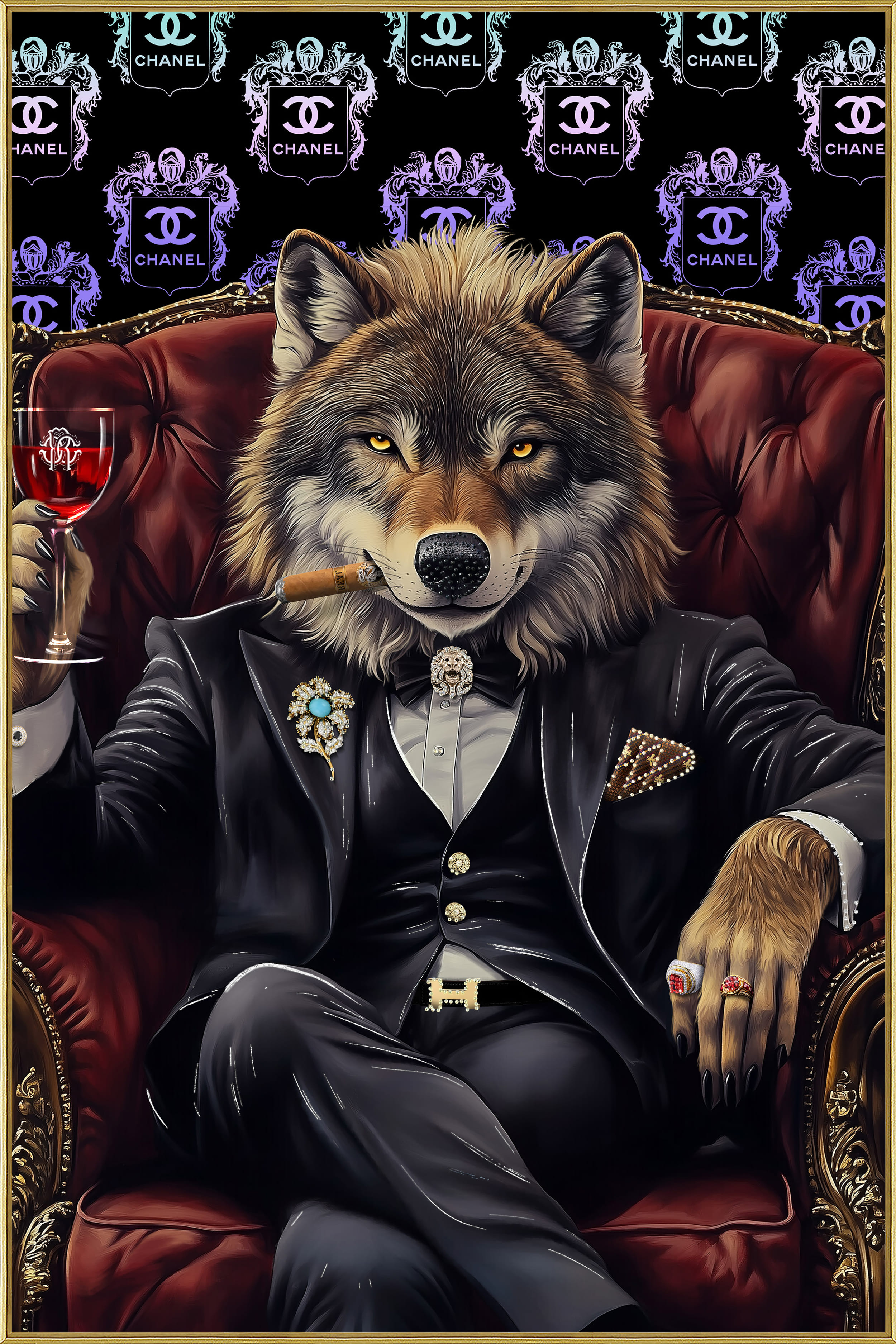 Wandbild Frame Wolf Boss 80x120cm