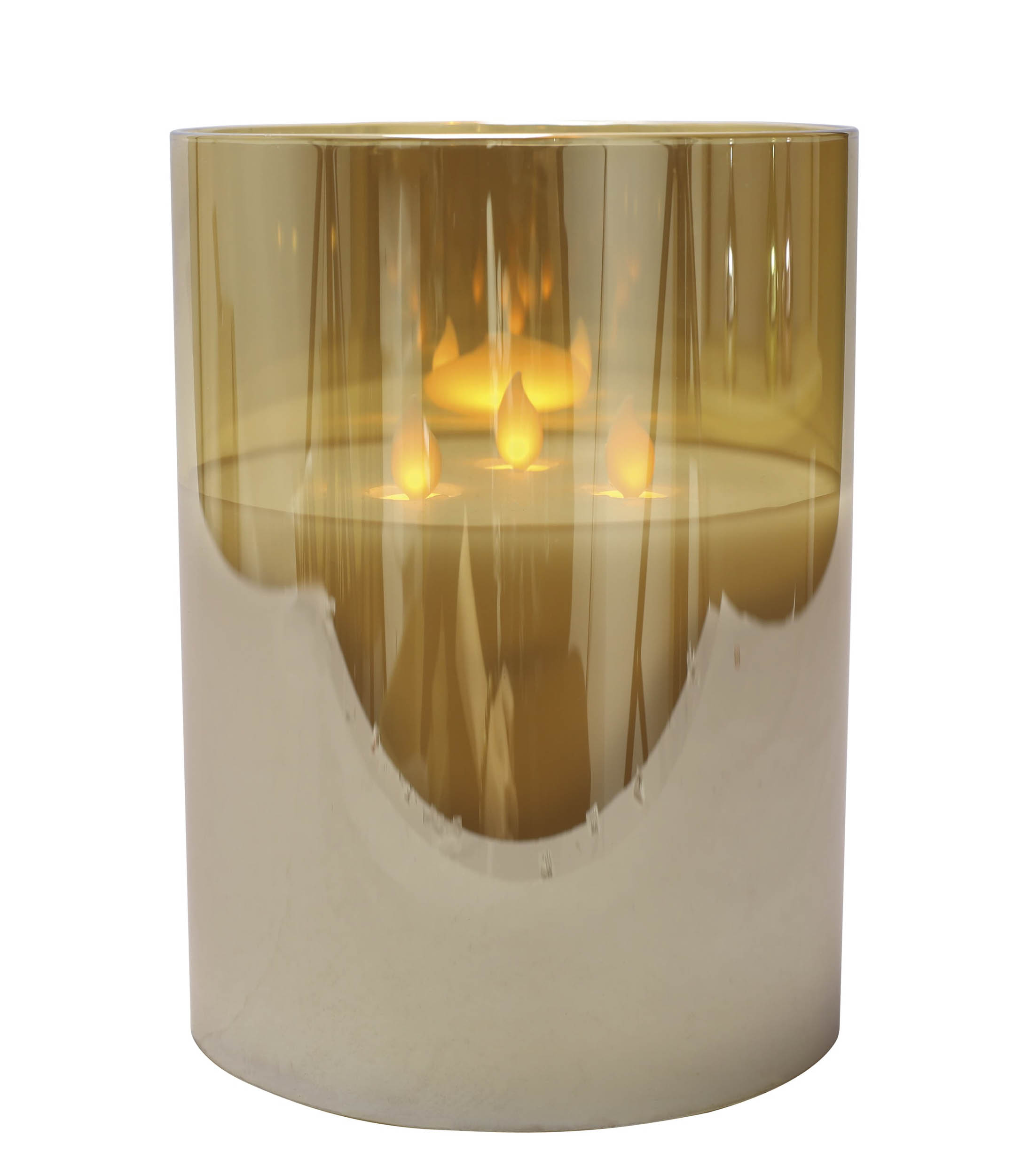 LED Kerzenglas Wave gold 15x20