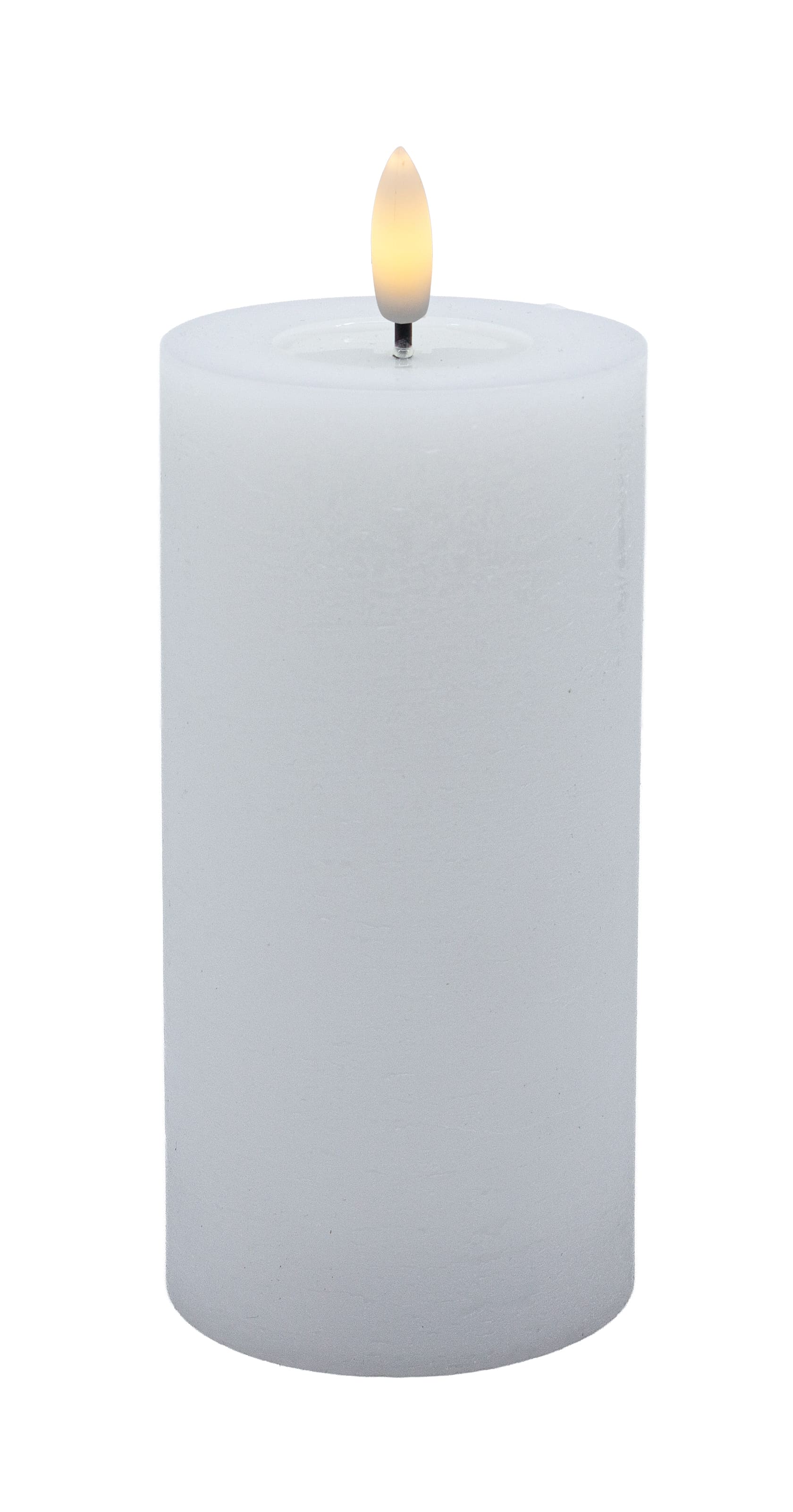 LED Stumpenkerze white rustic 7,5x15