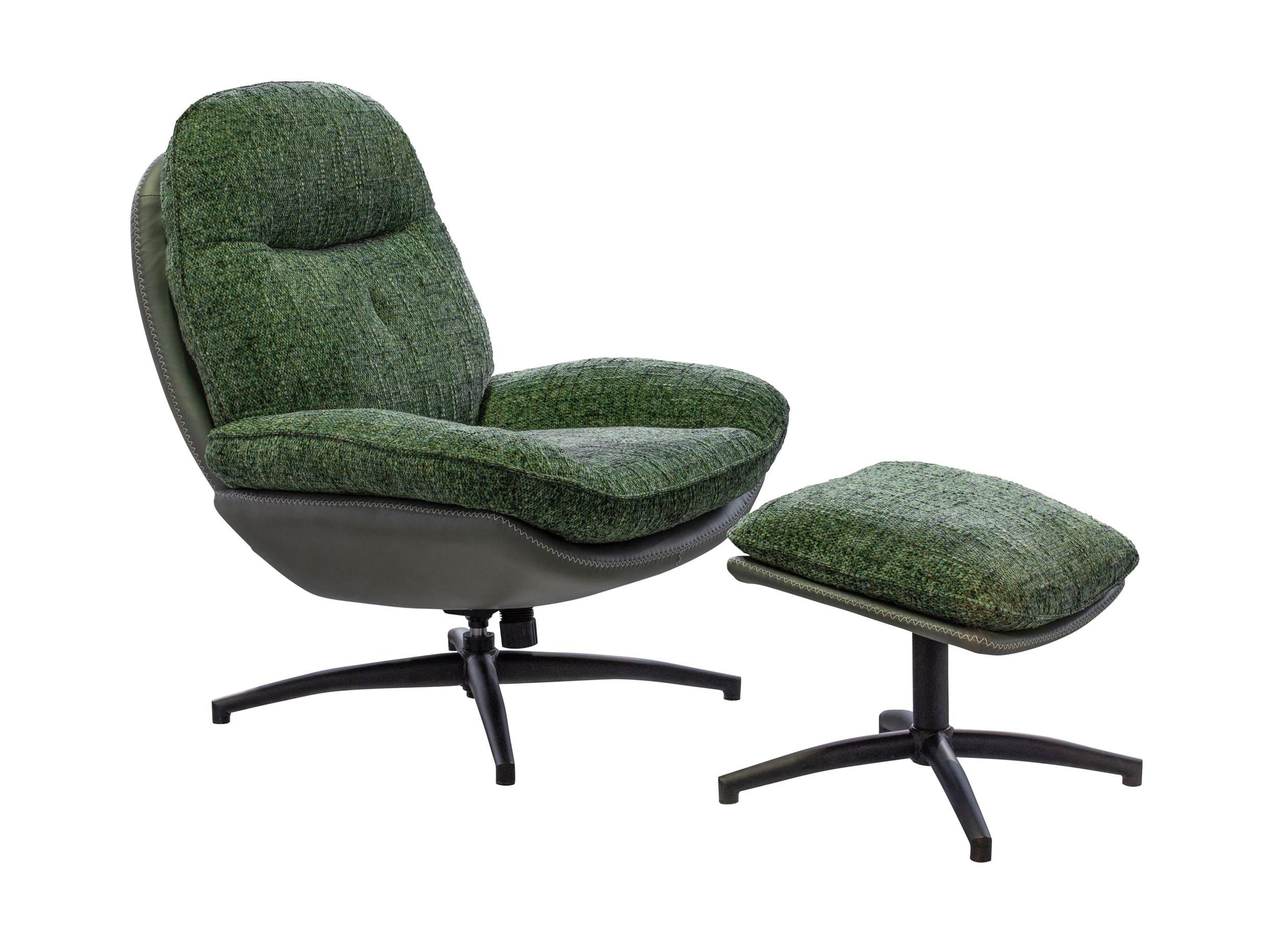 Drehsessel und Hocker Rockdale Bezug Webstoff grün mix